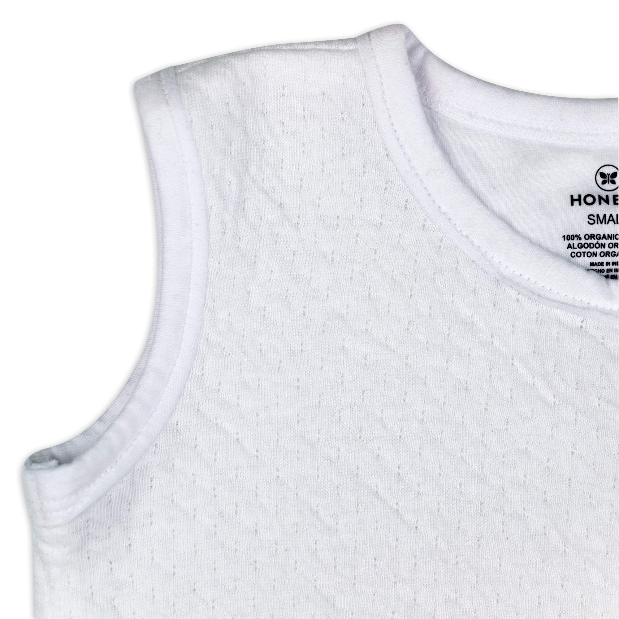 HonestBaby Manta para bebé de algodón orgánico, color blanco brillante, tamaño mediano