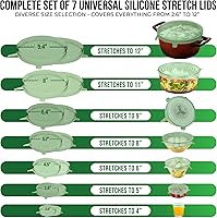 Vista 32 de Tapas elásticas de silicona reutilizables para almacenamiento de alimentos en el refrigerador, fundas elásticas resistentes al calor, tazas, latas