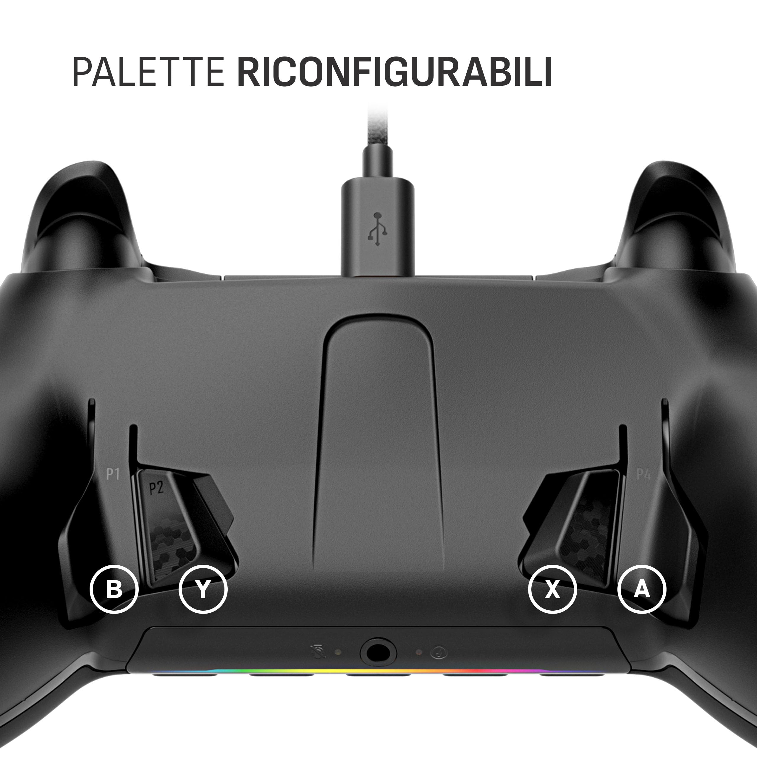 SCUF ENVISION Wired V1 (2023) Controller per PC da gioco - Cinque tasti G rimappabili - Leve posteriori rimappabili - Compatibile con iCUE - Nero