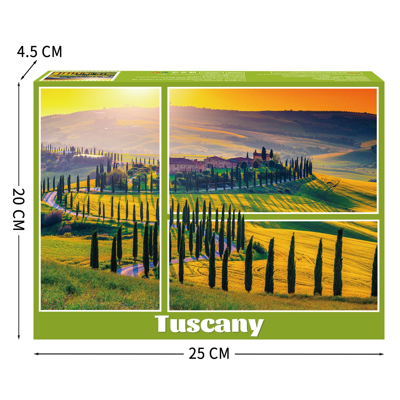 HUADADA Puzzle 1000 elementów dla dorosłych i dzieci, Niemożliwa gra, układanka jako prezent, sprytne zagadki, kolorowa układanka, puzzle z motywem Toskanii