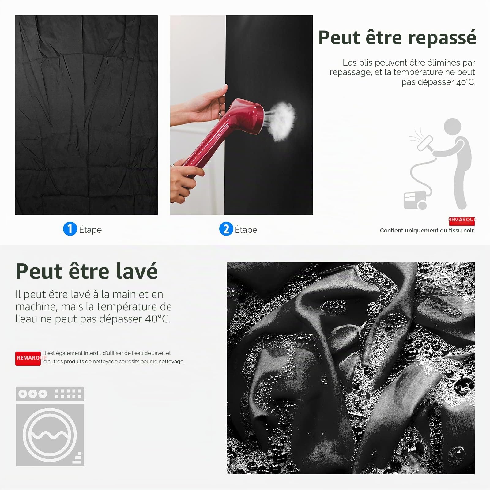 NEEWER Support de Toile de Fond 10ft x 7ft,Système pour Studio Photo pour Fêtes de Mariage & Toile de Fond Noire 10x12ft/3x3.6m Photo Studio Pliable en Polyester de qualité supérieure