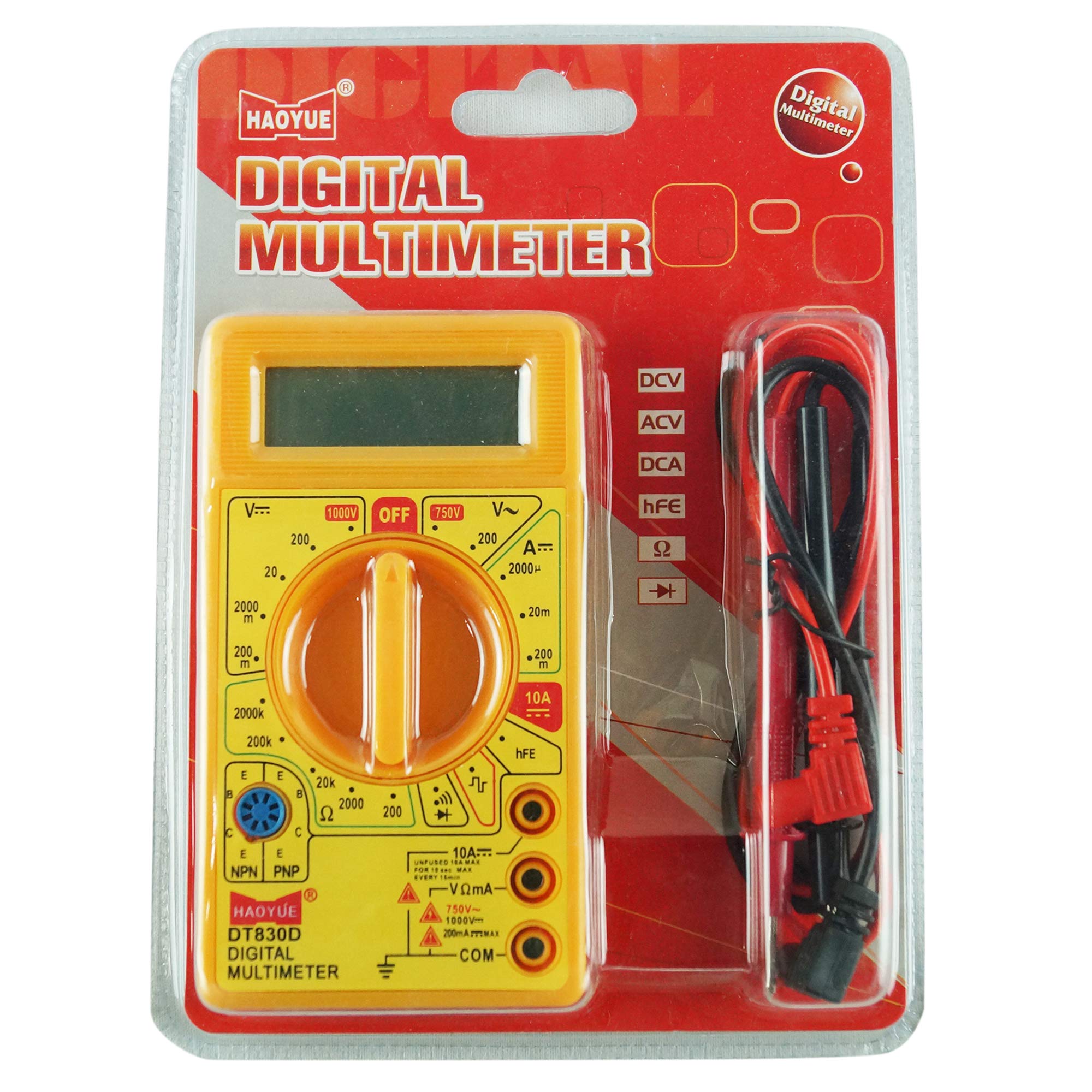 GILHOT® Small Digital Multimeter, Multipurpose Electric meter Yellow/Red 830D Digital Multimeter LCD AC DC Measuring Voltage Current (B085RY1SZB) Amazon Price History, Amazon Price Tracker