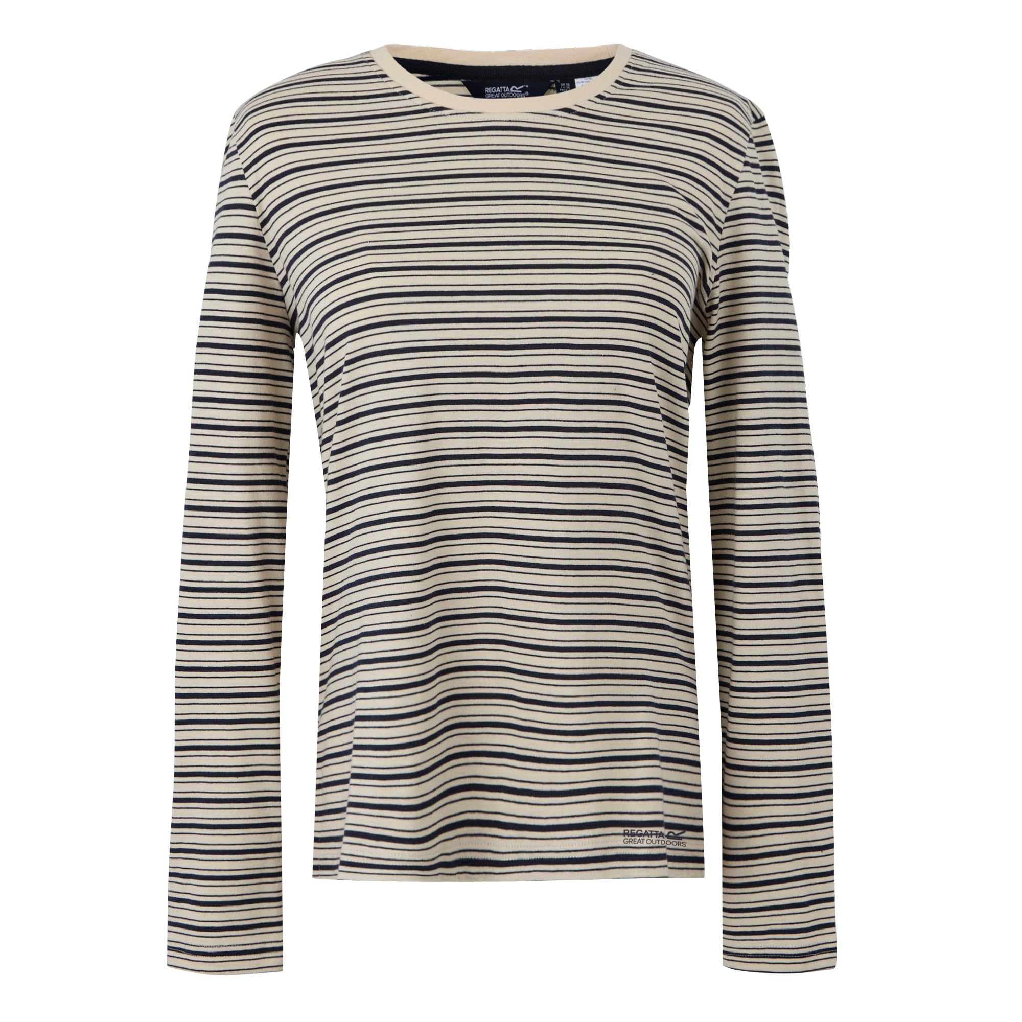 Regatta Womens Federica Long Sleeved T-Shirt Jersey Crew Neck Top Light Vanilla