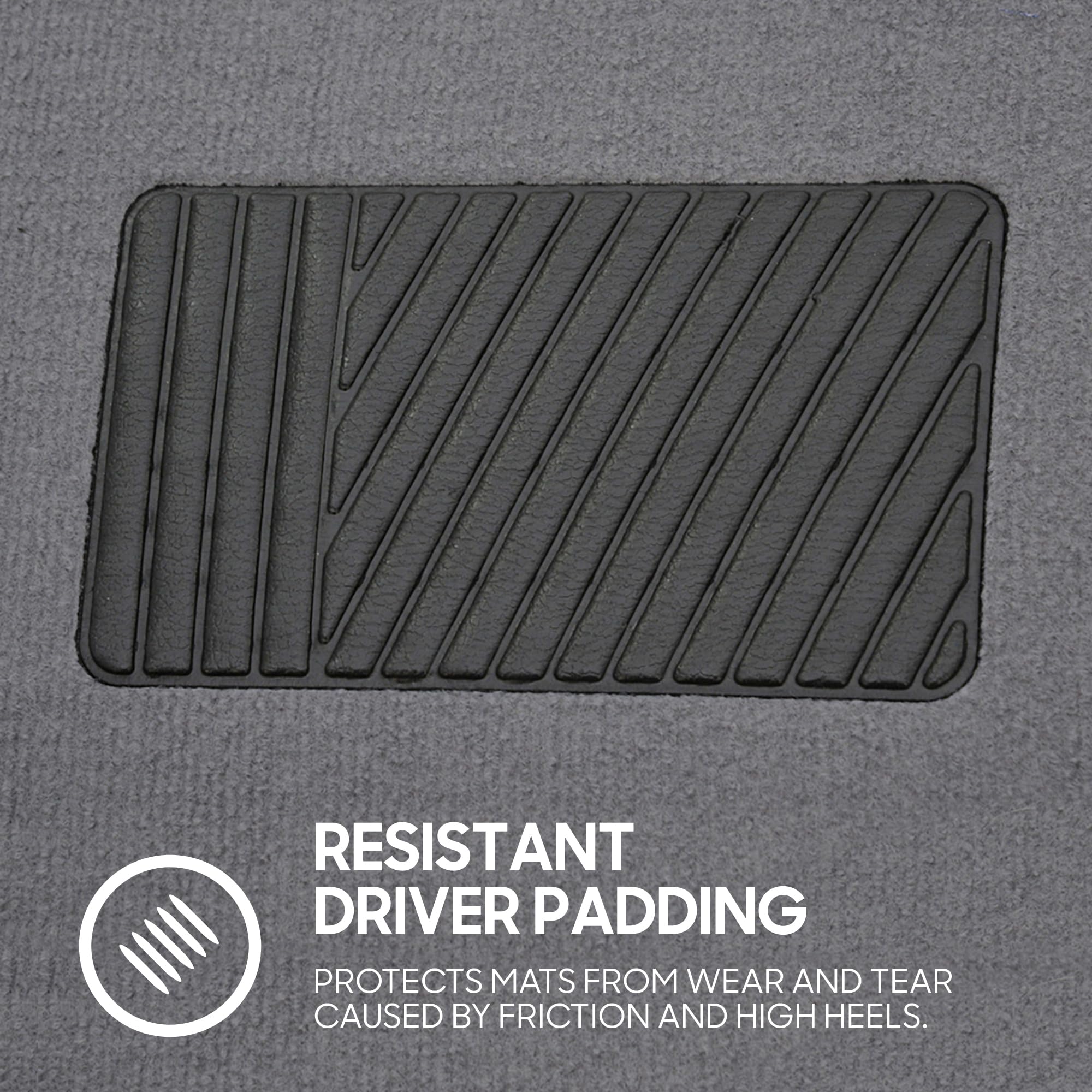BDK Premium Medium Gray Carpet Floor Mats for Cars - Universal Fit Interior 4-Piece Car Mats Full Set — view 9
