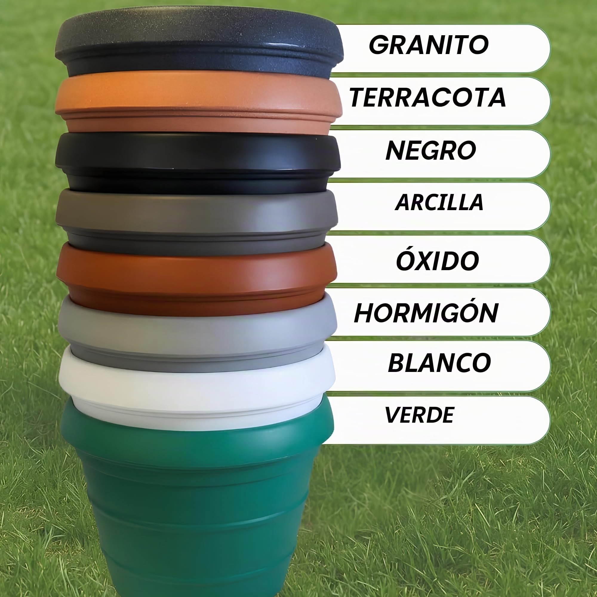 Macetas clásicas Roto moldeadas para exteriores de 104 cm (arcilla) | Maceta grande de plástico de 528 L | A prueba de heladas y resistente a los rayos UV | Maceta ligera para exteriores para