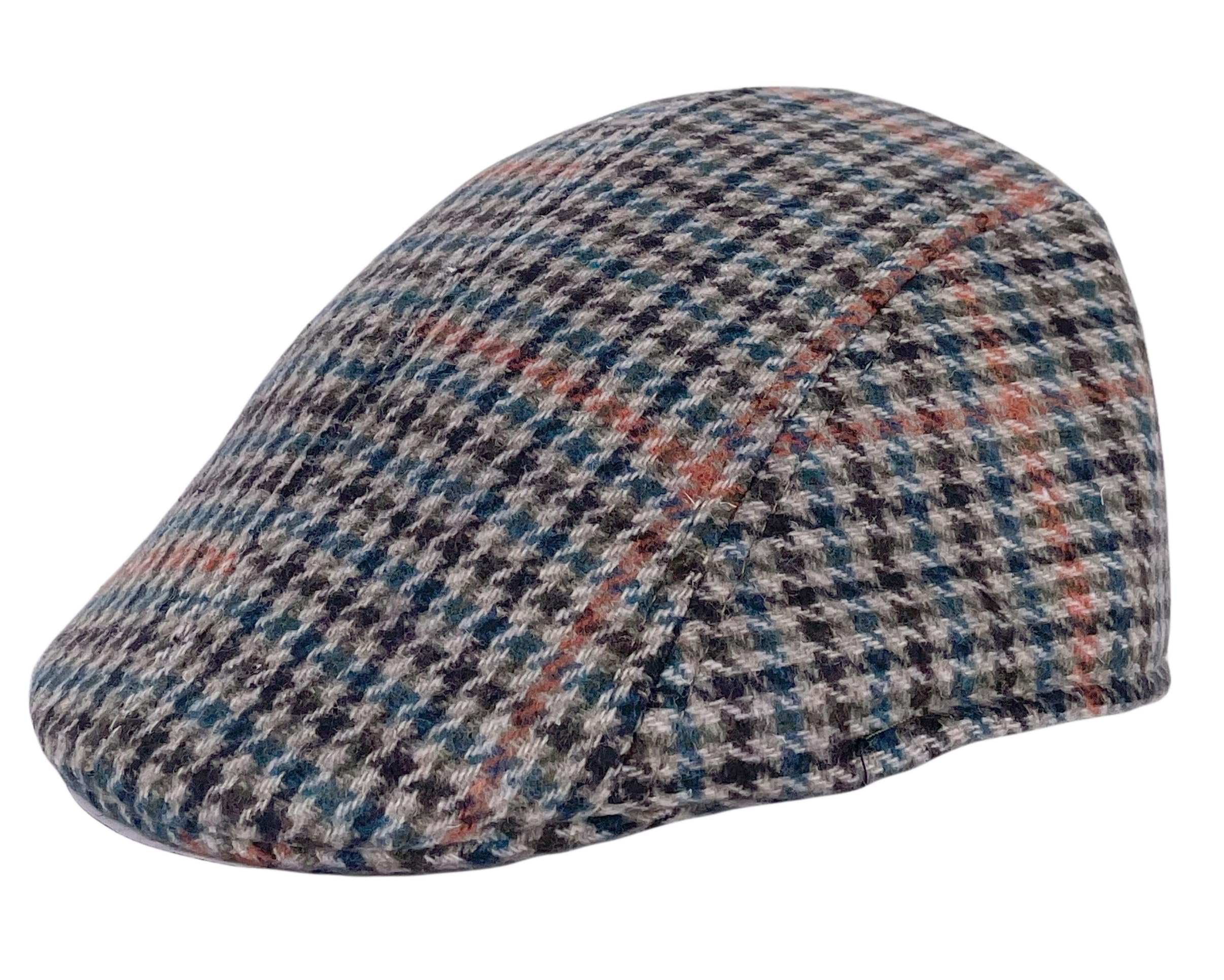 Itzu Boys Tweed Flat Cap Hat Houndstooth Cotton Youth Kids in Beige
