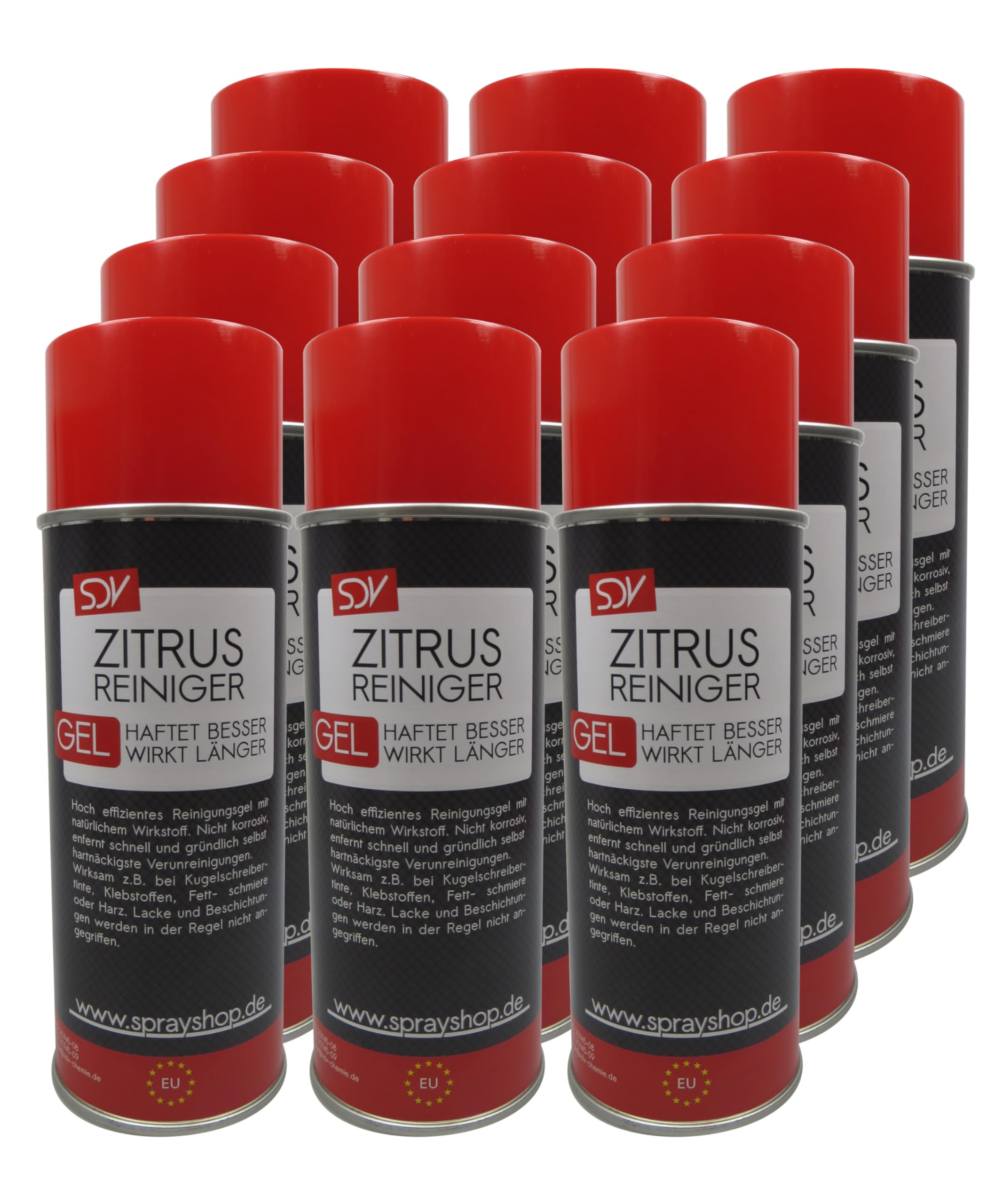 SDV Chemie Zitrusreiniger GEL 12x 400ml Universalreiniger | Klebstoffreste, Teer, Nikotin Entferner