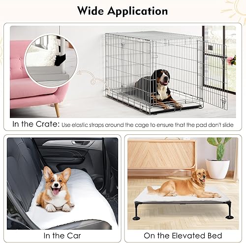 Miniatura 6 de Tapete de cama para perro de 50 pulgadas para cama elevada grande para perro, cama elevada de felpa suave para perros con parte inferior