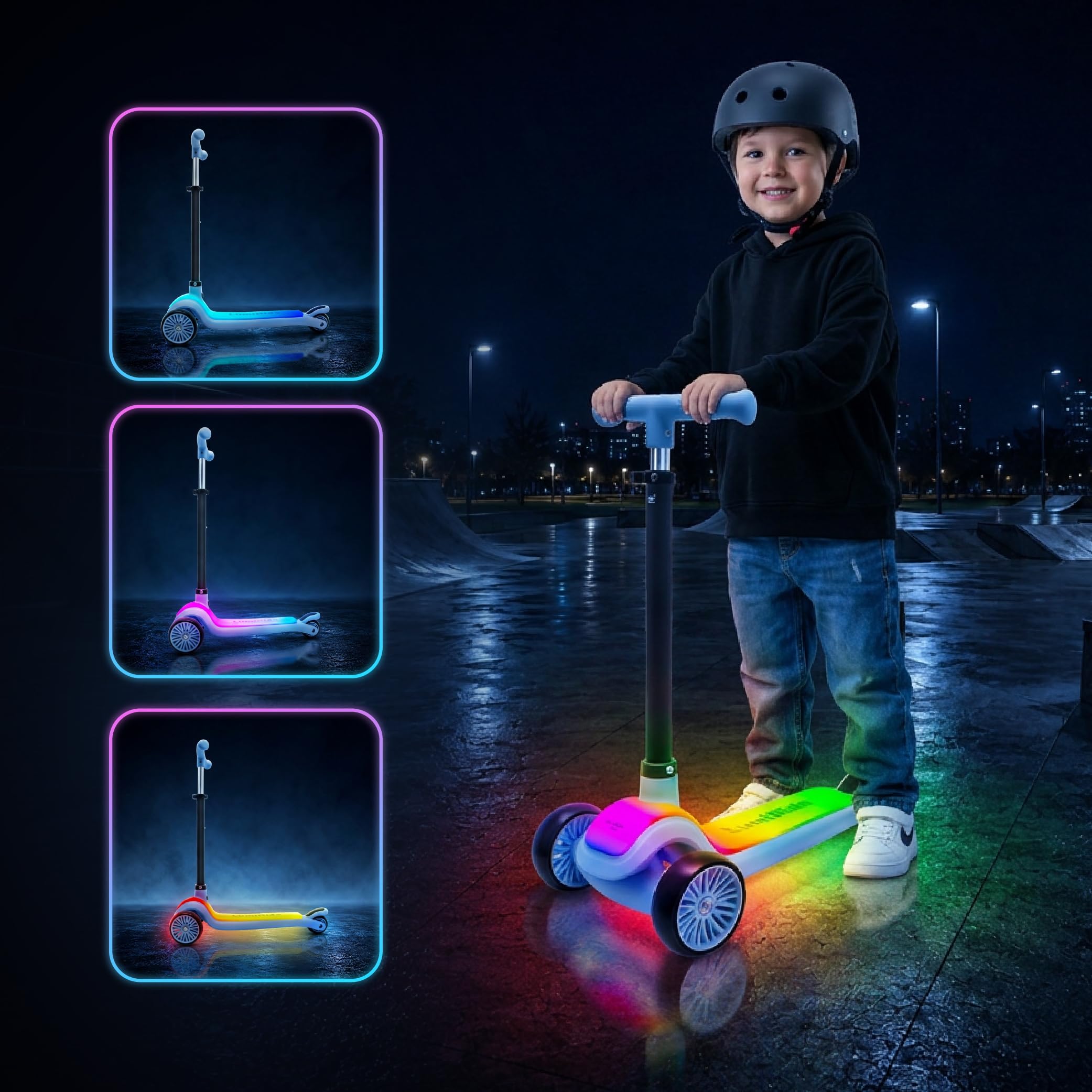 LUMI Ride Patinete Infantil 3 Ruedas Balance LED 3+