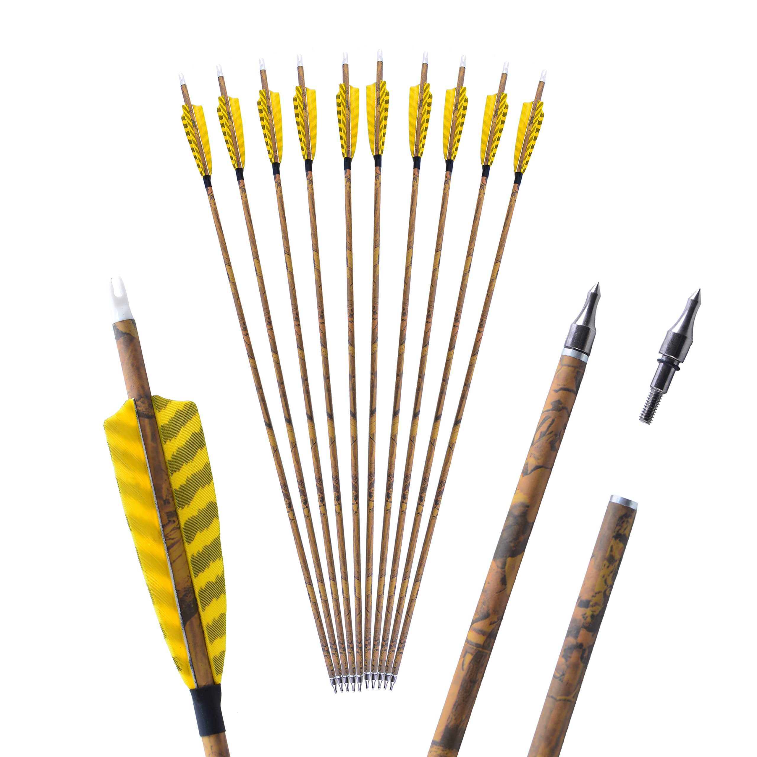 FQH 31" Mixed Carbon Arrows 500 Spine 6 Pack
