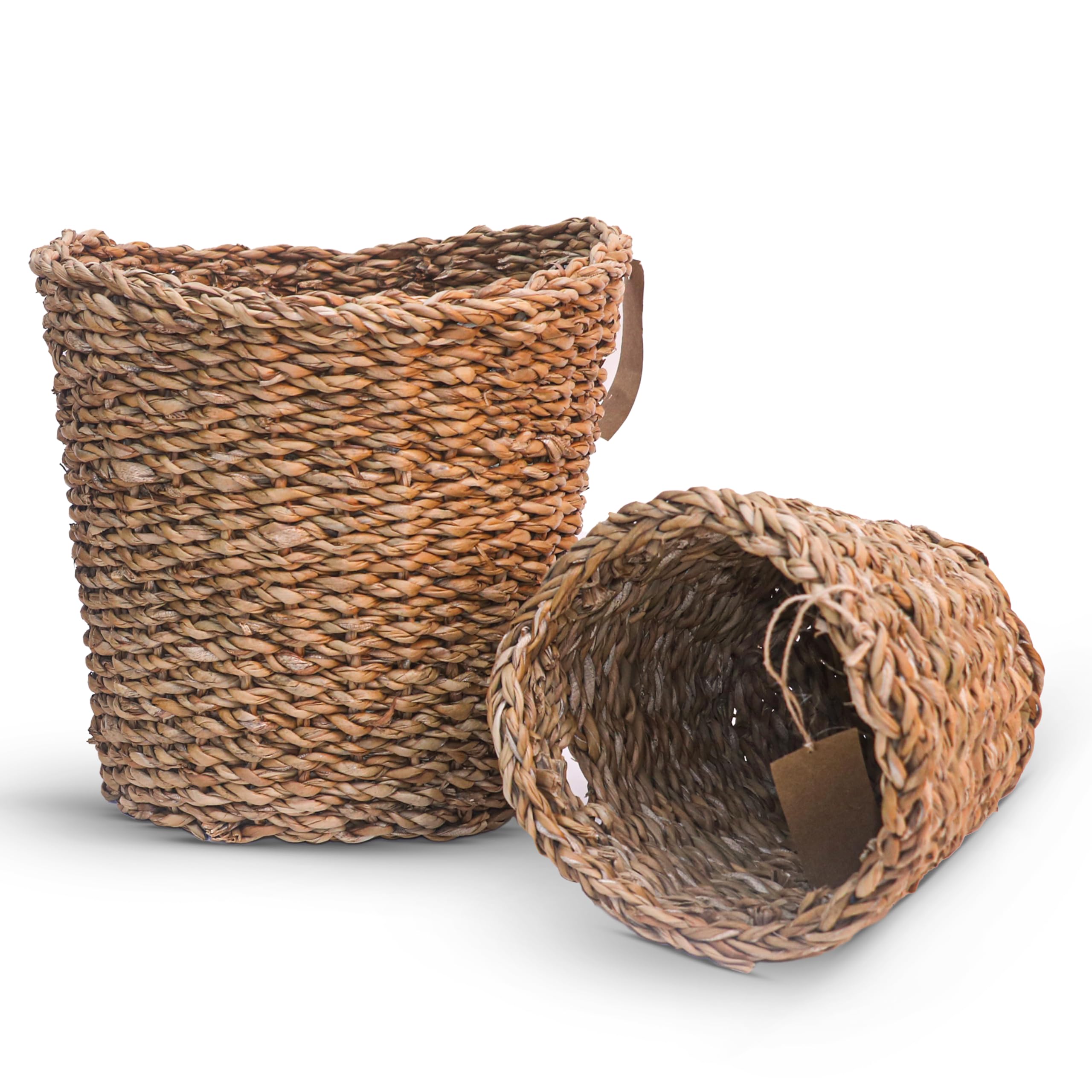 DENOVA Handmade Seagrass Fabric Planter Sabai Grass Jute Basket Gamla for Indoor Outdoor Balcony Terrace Garden Bedroom Living Room Home Décor Round Flower Pot Storage Bin Plants Container (Pack of 2) (B0CQMBC3MG) Amazon Price History, Amazon Price Tracker