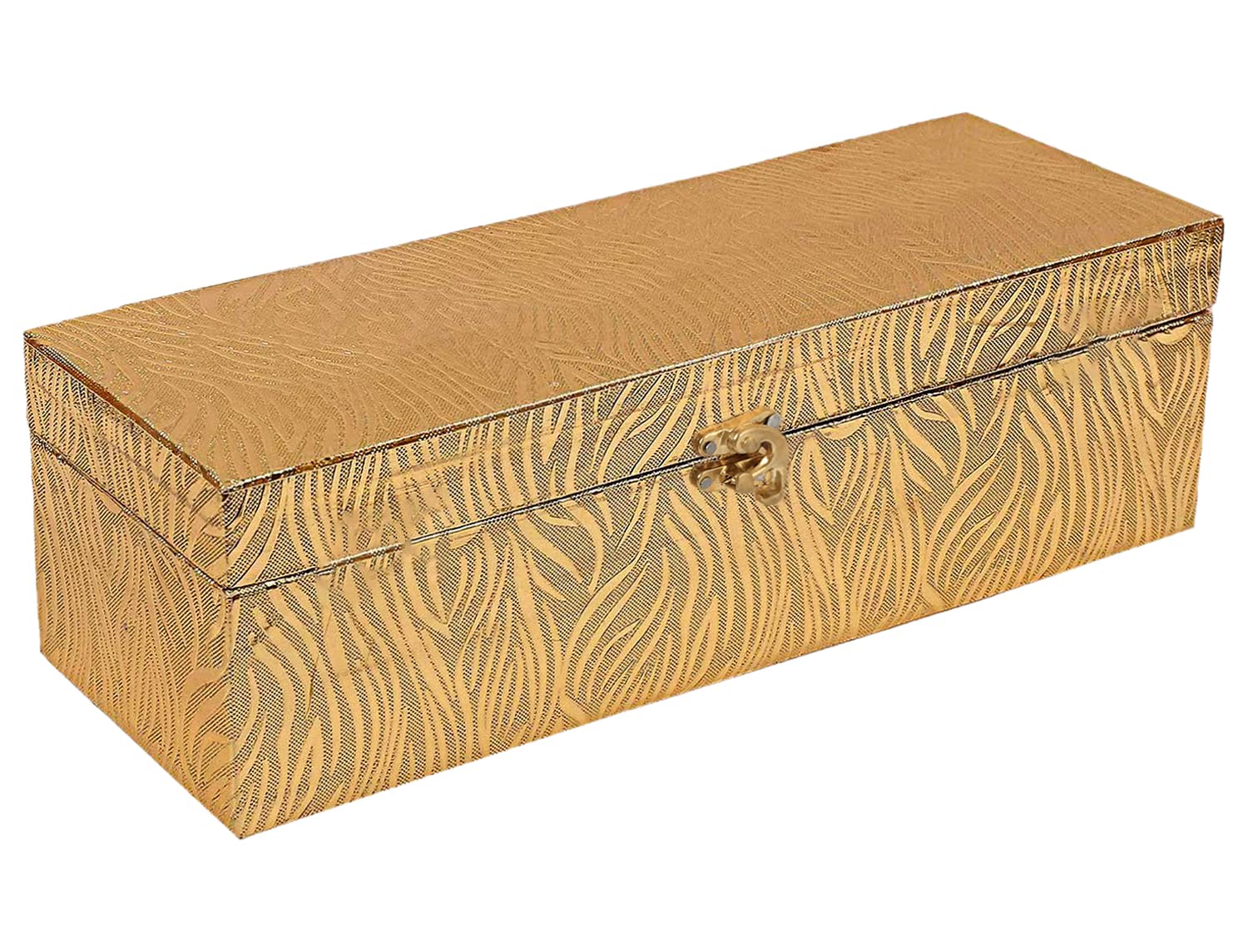 Kuber Industries Multipurpose Wooden Zebra seamless Pattern 1 Rod Bangle Box/Organizer With Swing Arm Lock (Gold)-47KM0625
