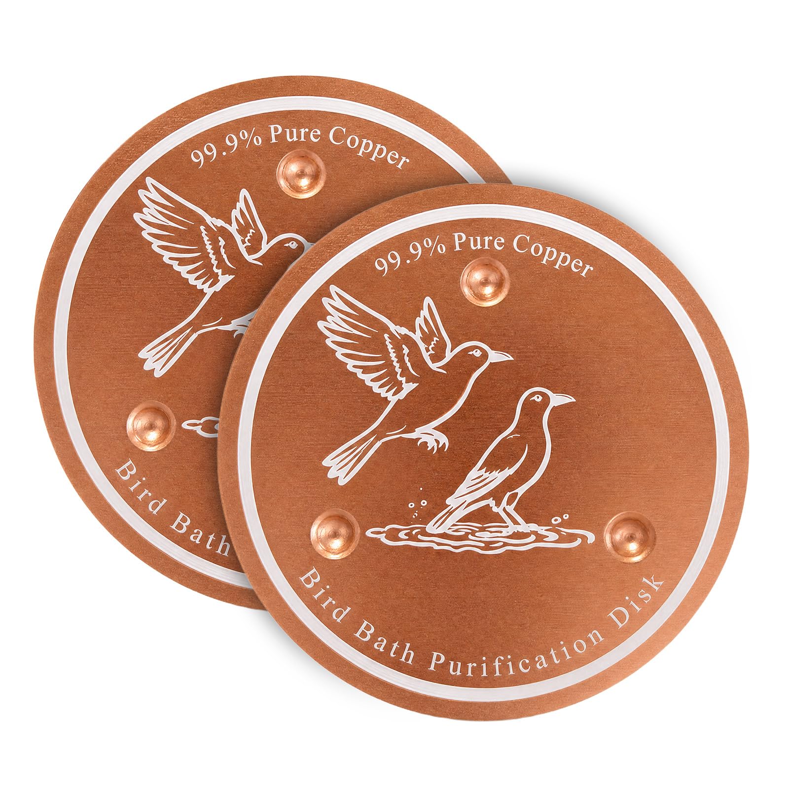 JIAXULER 2 Pack Bird Bath Copper Disk 100mm Diameter 0.6mm Thick Pure Copper Natural Water Maintenance and Support in Garden Bird Baths and Water Features