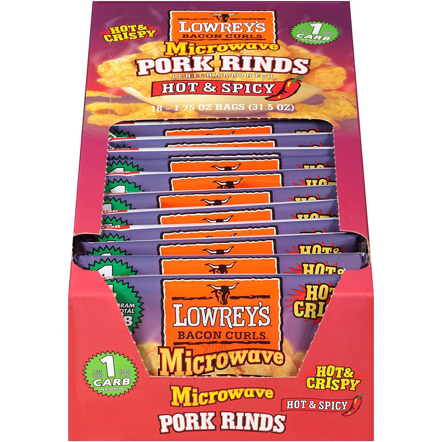 Lowrey's Bacon Curls Microwave Pork Rinds (Chicharrones