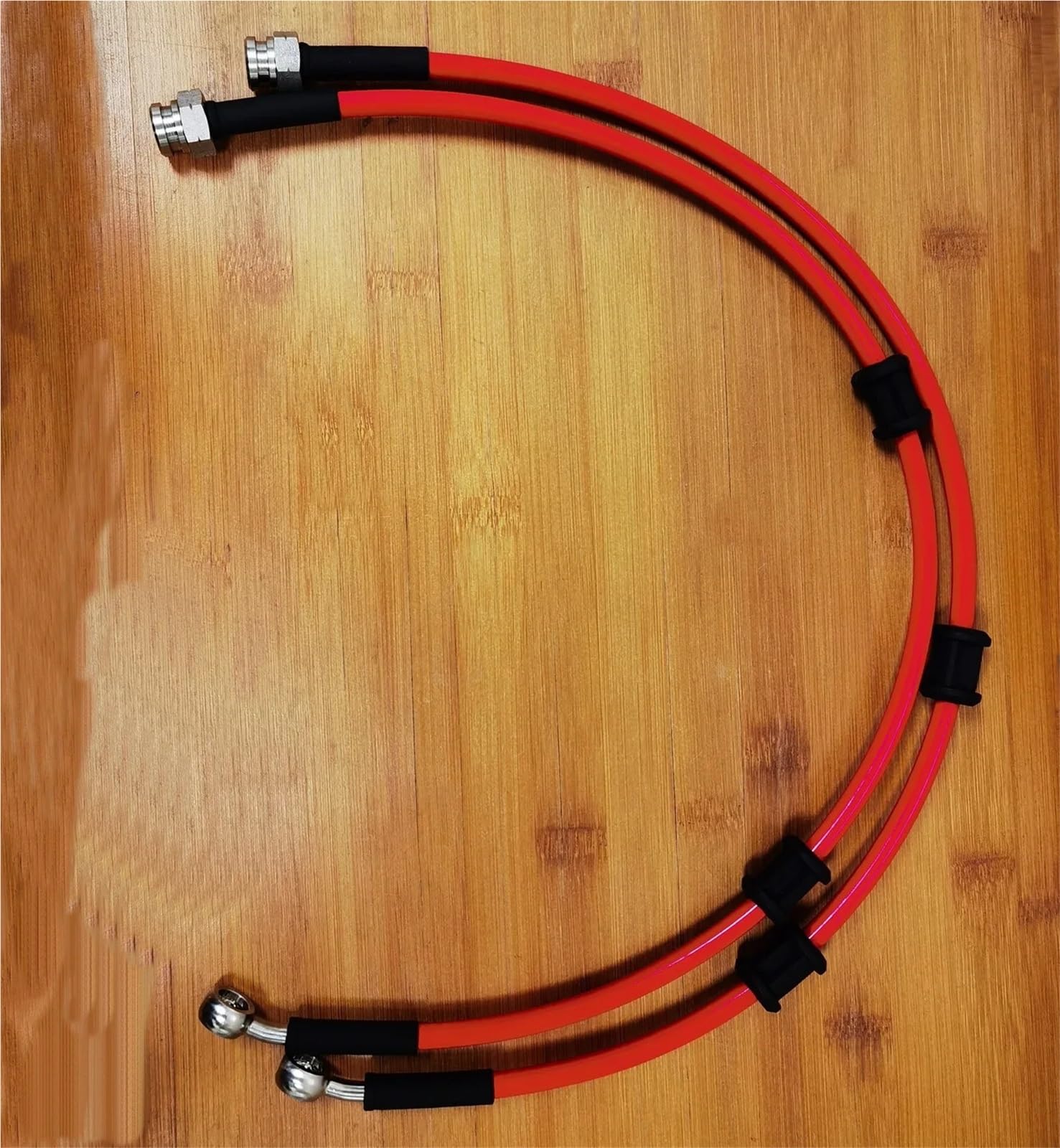 rura hamulcowa Obrotowych przewodów hamulcowych ze stali nierdzewnej M10x1 + 10 mm, 20-stopniowy, pleciony przewód hamulcowy hydrauliczny typu banjo(1000MM)