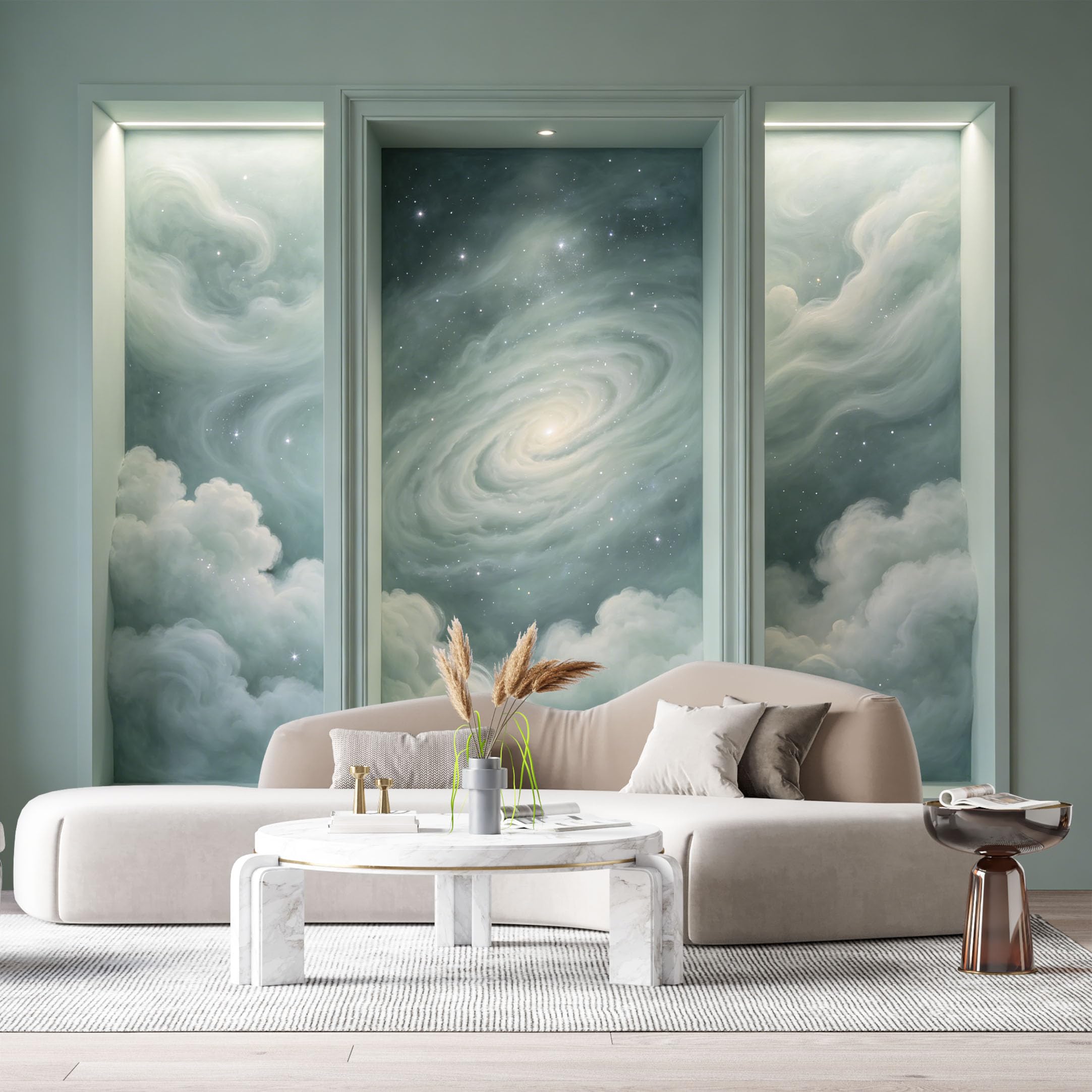 Custom Size Wall Murals Galaxy Nebula Clouds Celestial 3D Trompe L'Oeil SelfAdhesiveWall Fabric Removable Wallpaper Wall Decor for Living Room Bedroom Bathroom