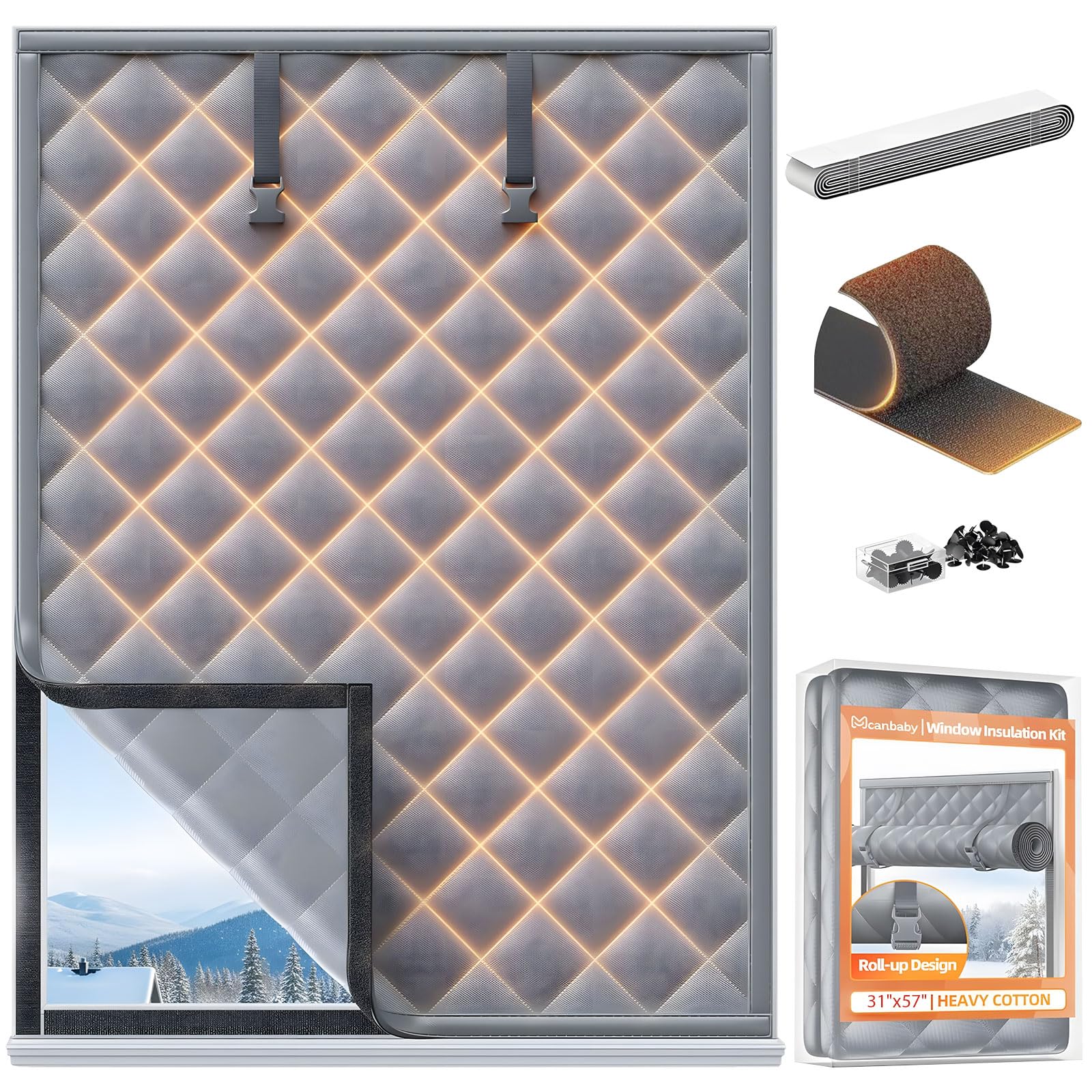 Bbajszx Window Insulation Set for Winter Thermal Insulated Window Cover Insulated Curtain for Winter Windowed Blankets Bedroom Thermal Cover for