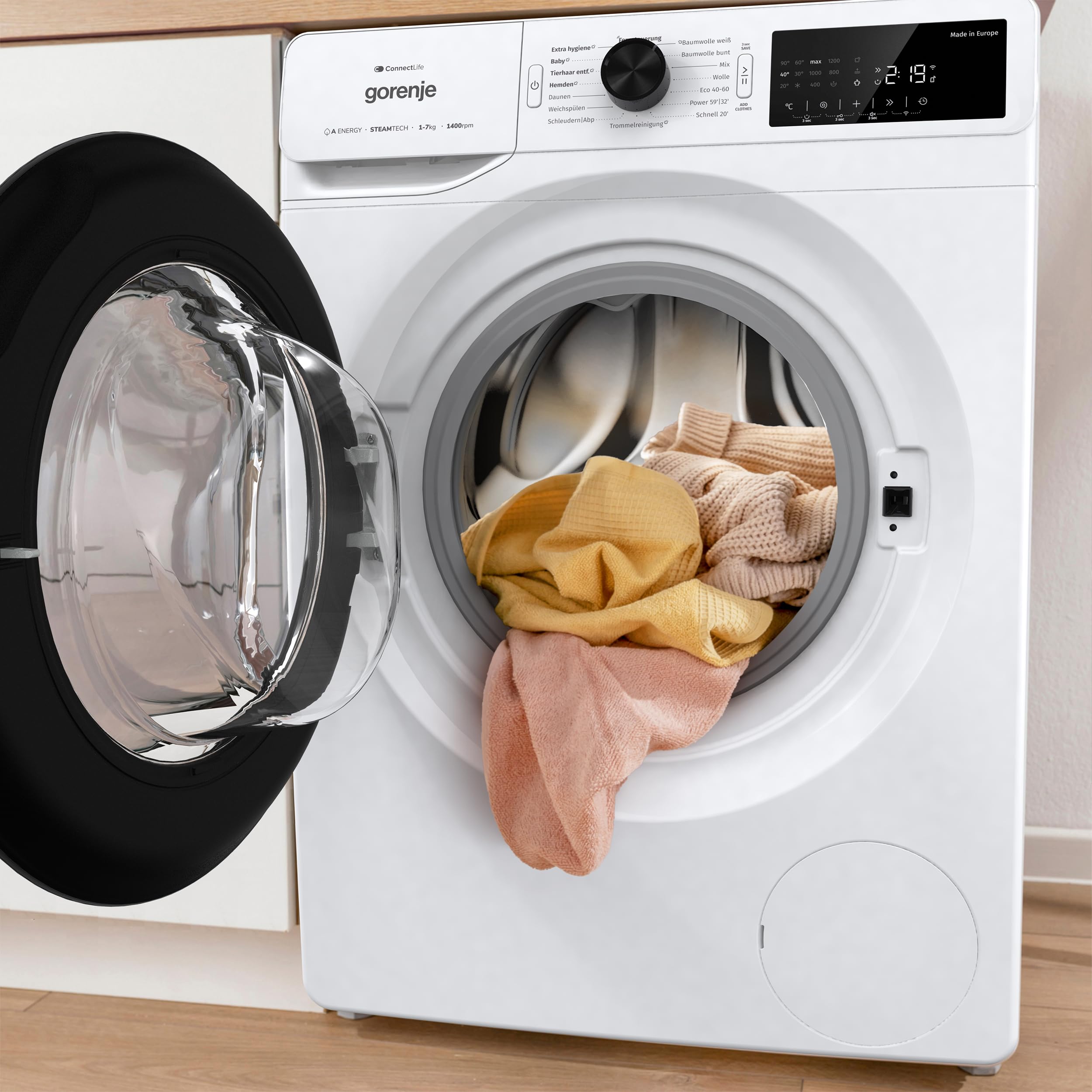 Gorenje WPAM74SA1T Waschmaschine 7Kg 1400 U/min Dampffunktion ConnectLife AquaStop Wave Active