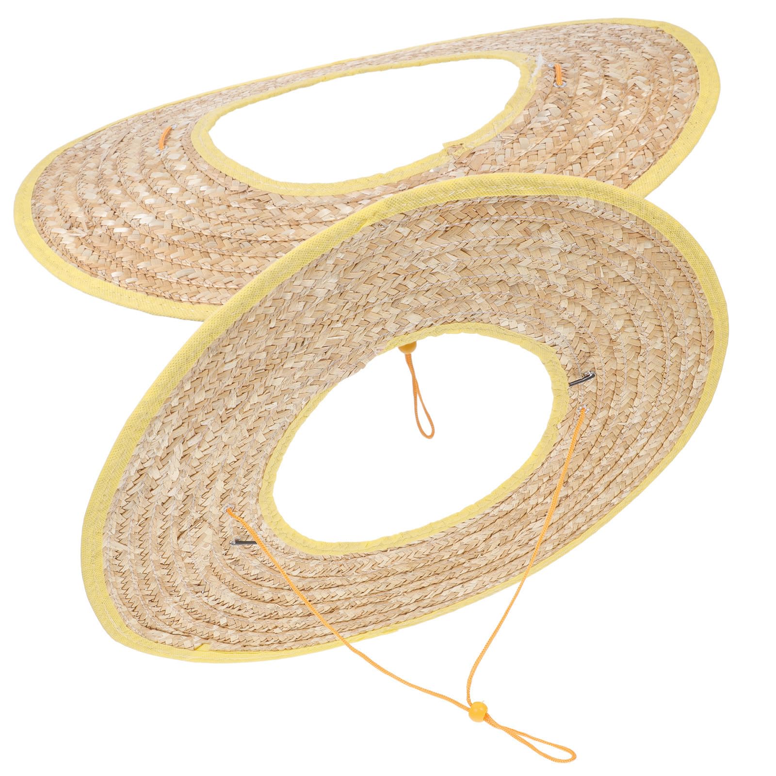 2pcs Hard Hat Shade Cover Straw Visor 45cm Brim Breathable Sun Visor for Construction Workers Outdoor Head Protection Hard Hat Accessories Random Color Random Color