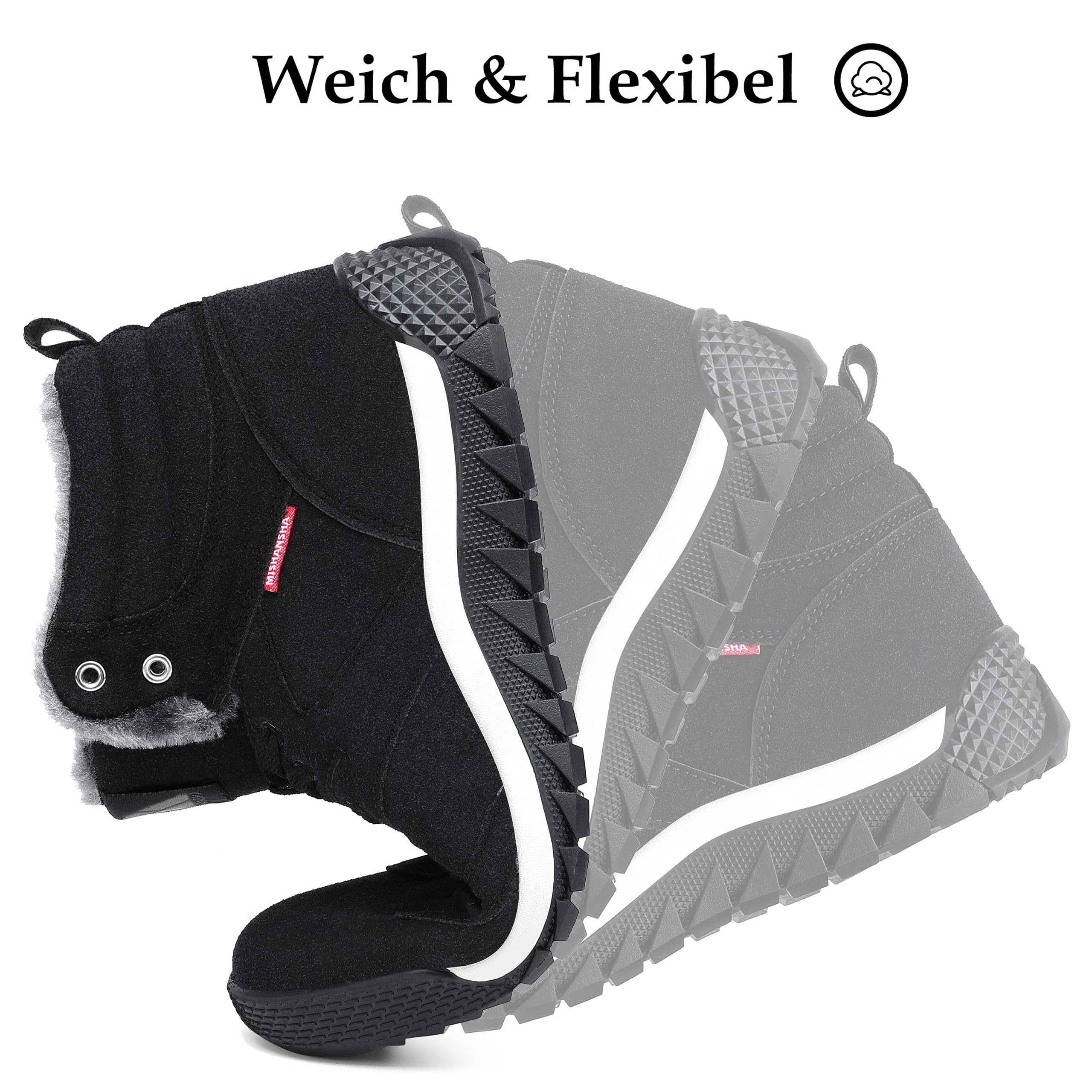 Mishansha Stivali da Invernali per Uomo Donna Caldi Antiscivolo Scarpe da Neve Taglia 36-48 EU