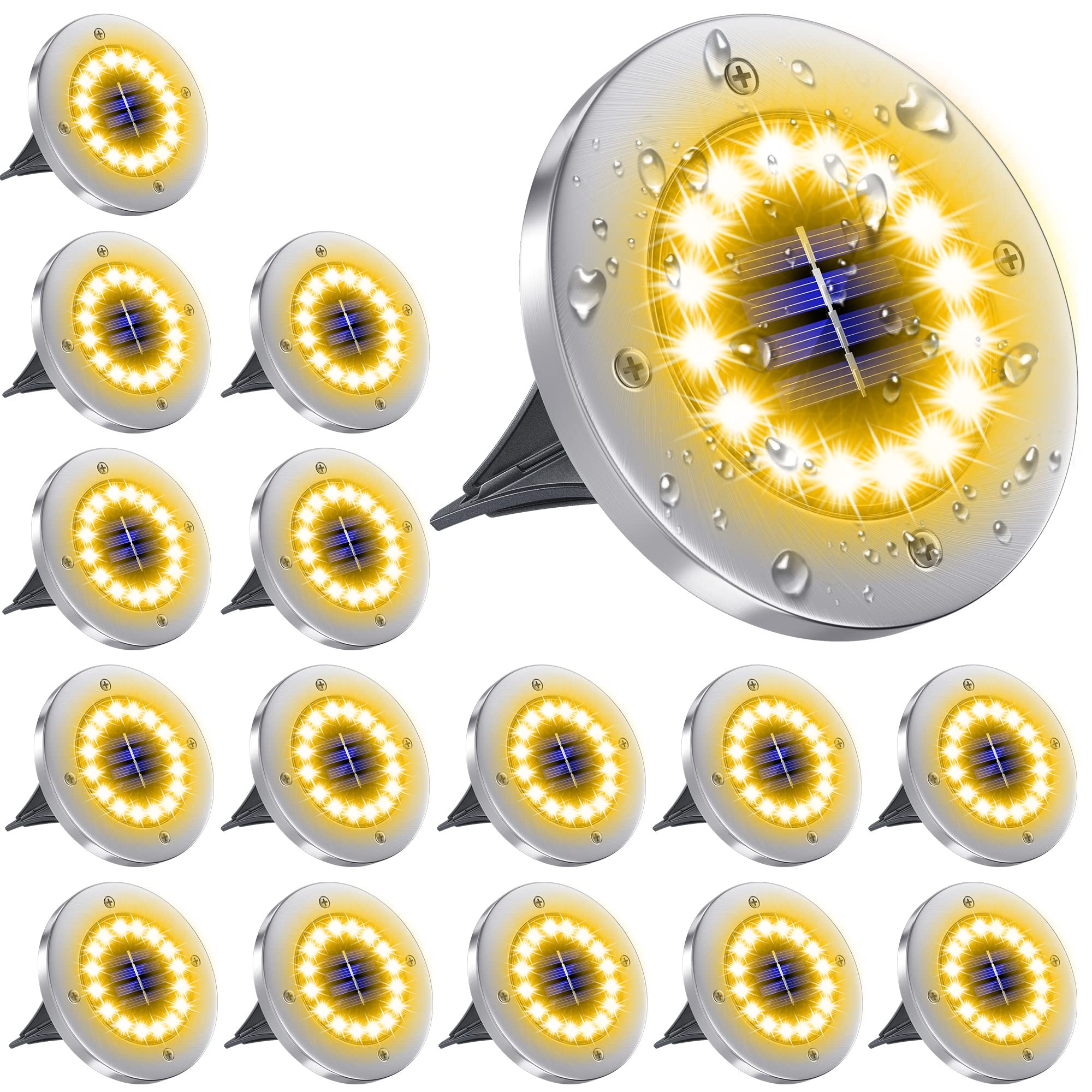 NFESOLAR - 16 Pack Solar Outdoor Lights