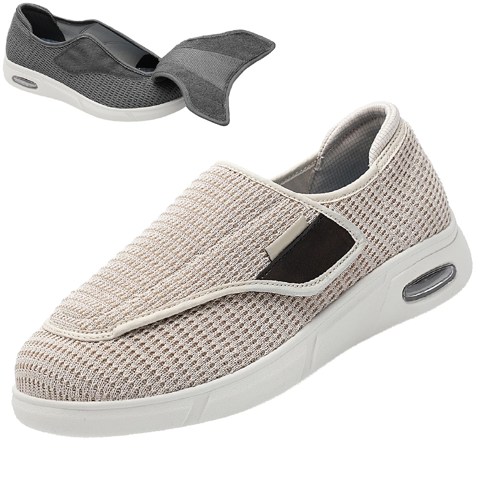 Buty dla diabetyków regulowane bardzo szerokie buty ortopedyczne bez sznurowania, antypoślizgowe kapcie, oddychające wygodne kapcie z puchniętymi stopami