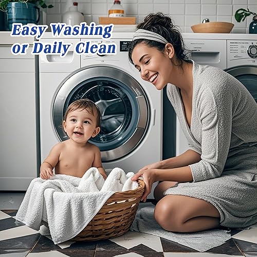 Miniatura 7 de Paquete de 2 toallas de baño con capucha para niños pequeños, grandes de 55 x 27.5 pulgadas, toallas suaves de forro polar coral para niños de 0 a 5