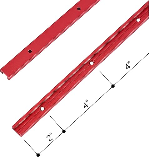 Miniatura 2 de Pista T de 48 pulgadas con tornillos para madera, perfil de doble corte universal en T con agujeros de montaje preperforados, carpintería, arenado