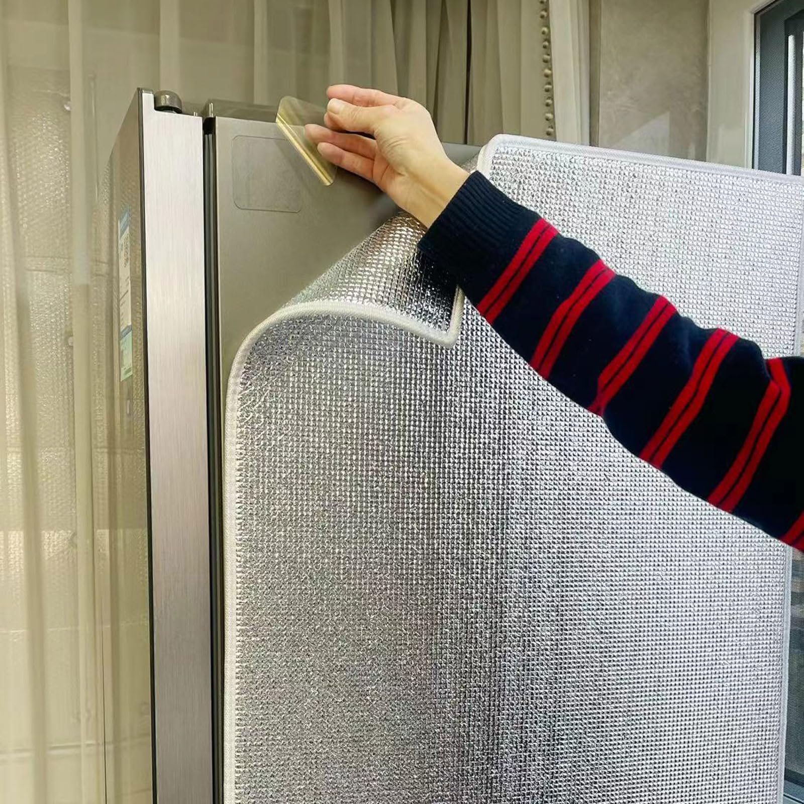 ksxnkhk Insulated Freezer Cover,Universal Refrigerator Cover Energy-Saving,Insulation Blanket For And Cold Storage,Aluminium Foil Insulation Sunshade Protector,for Indoor Outdoor