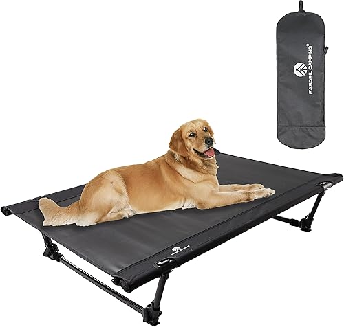Cama elevada plegable para perros – Cunas elevadas portátiles plegables para perros, cama refrescante para mascotas con marco de aluminio, sistema