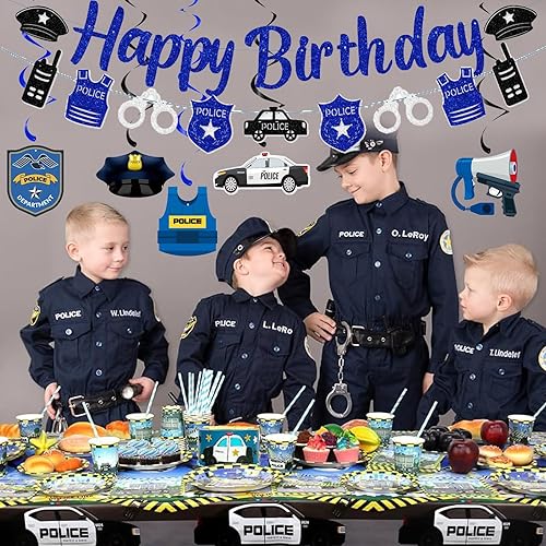 Vista 351 de Zwiebeco Decoración de fiesta de feliz cumpleaños, banderín, guirnalda de banderines, kit de abanico de papel para niños, Capitán América