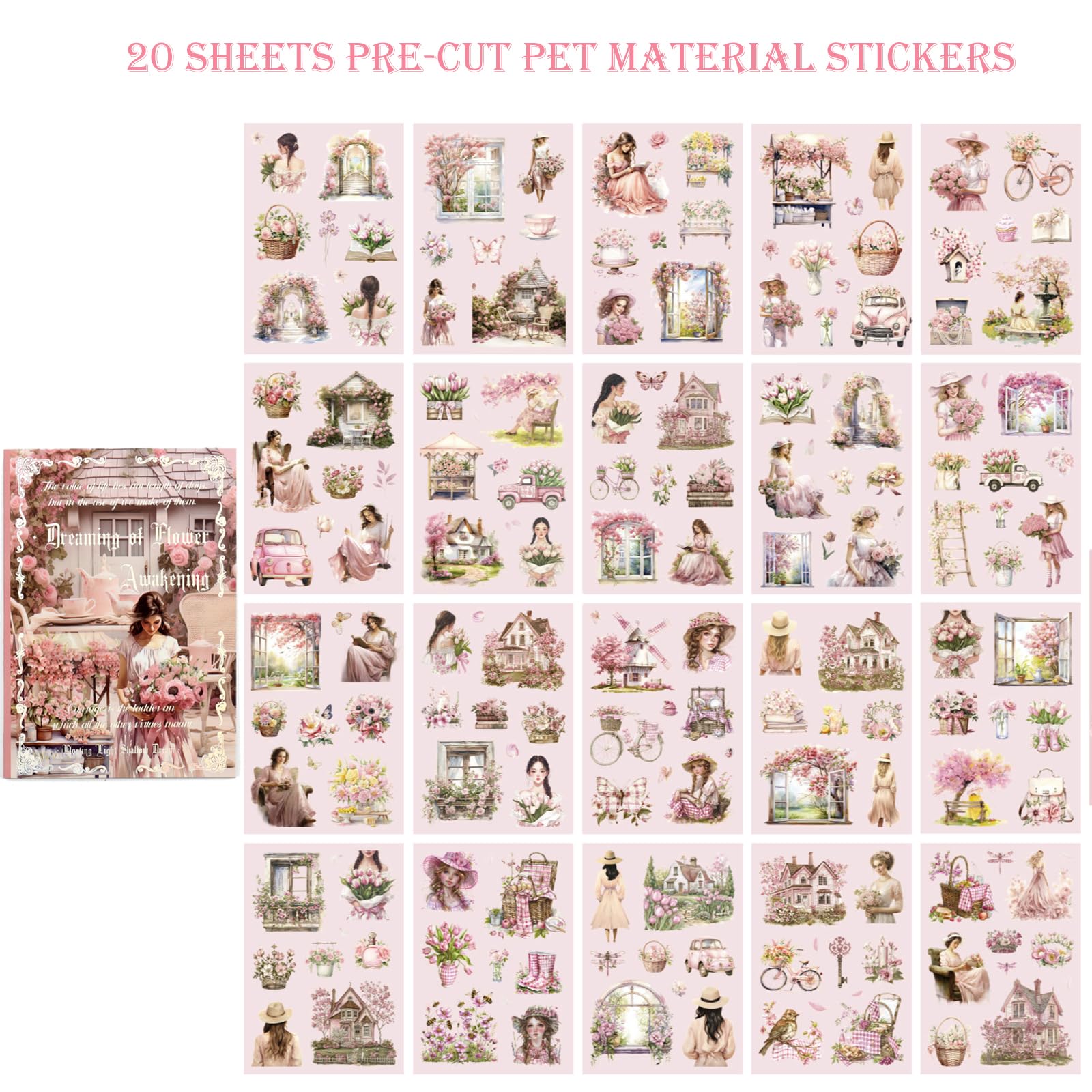 4 książki dziewczyna zwierzę domowe scrapbooking naklejki wstępnie wycięte 480 naklejki PET ludzie naklejki książki do dziennika artykuły do scrapbookingu przezroczyste naklejki dziewczęce