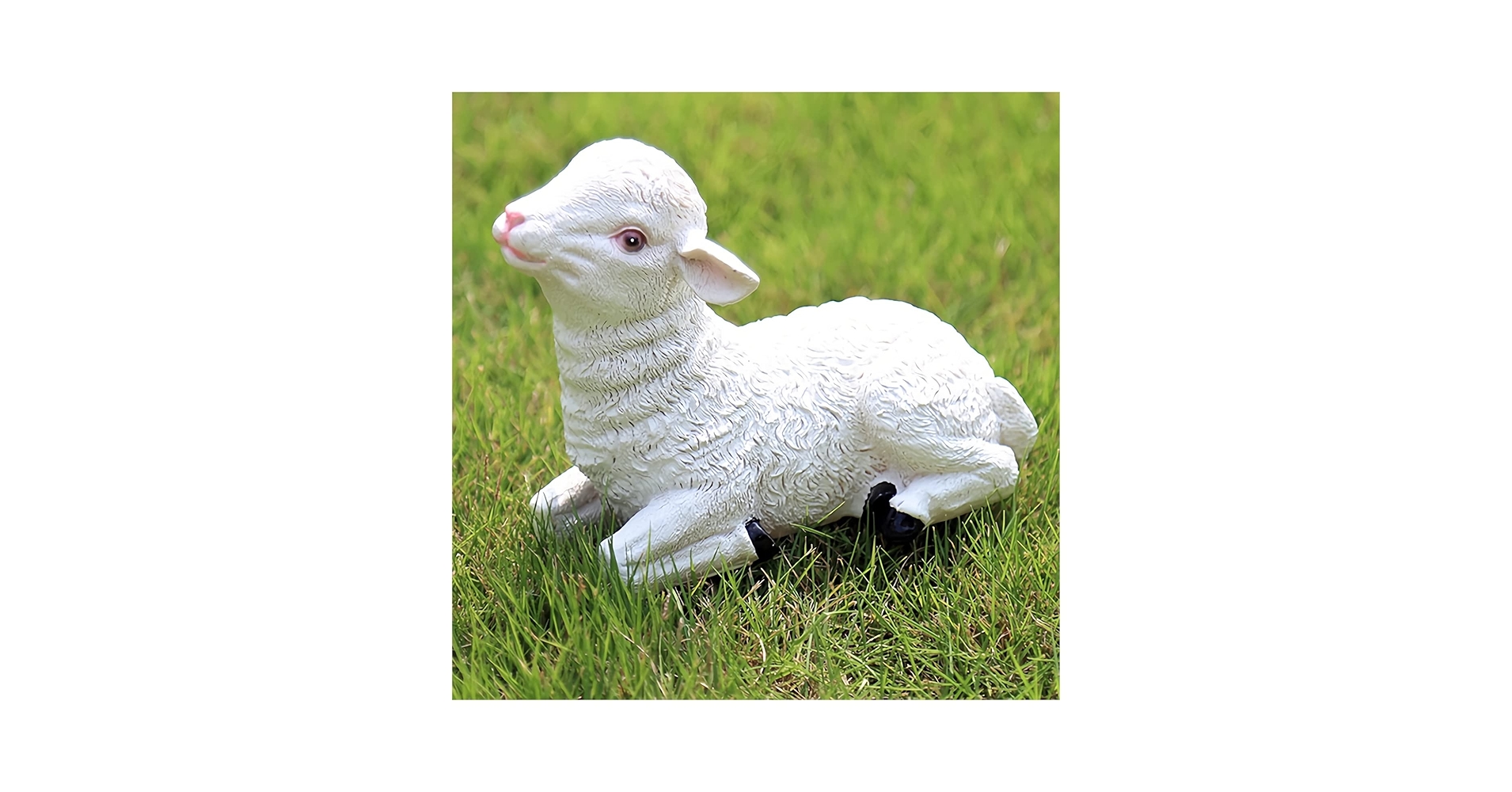 POCHY Garden Animal Ornaments, Little Sheep Statues, Resin Sculpture Outdoor Decor For Patio Lawn Yard Figurines