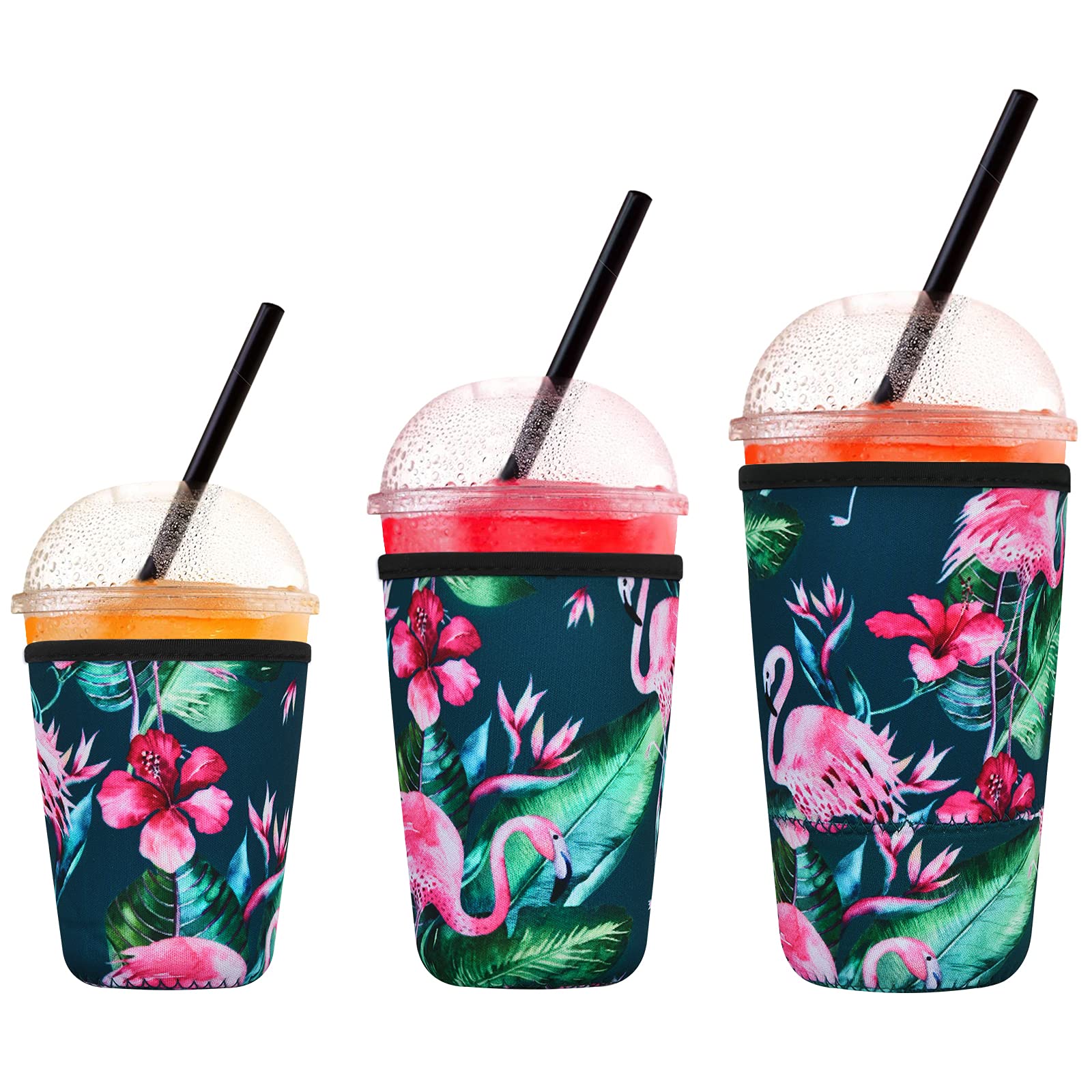 Buy 3 Pack Iced Coffee Sleeves, Reusable Neoprene Iced Coffee Cup
