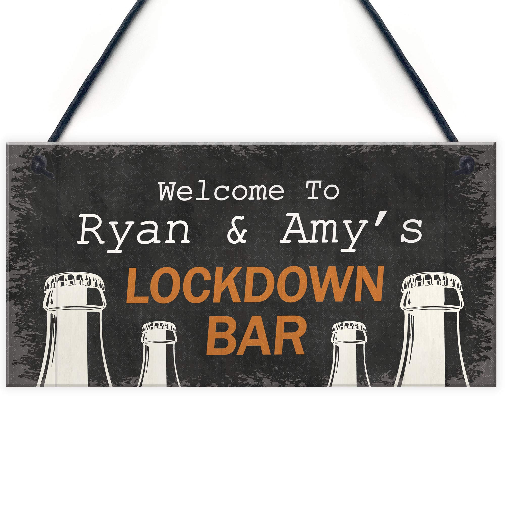 Red Ocean Personalised Lockdown Bar Signs Novelty Home Bar Decor Gifts Man Cave Gifts For Him