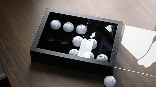 Miniatura 2 de Vitrina de pelotas de golf para 15 bolas, estuche de madera con cubierta acrílica contra el polvo, UV, montaje en pared y caja de sombra