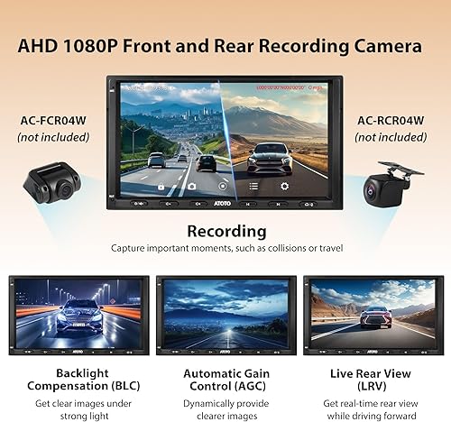 Miniatura 6 de ATOTO S8 8-Core 7inch Android Double DIN Receptores estéreo para automóvil, CarPlay inalámbrico y Android Auto, 4G incorporado, WiFiBTUSB, Bluetooth