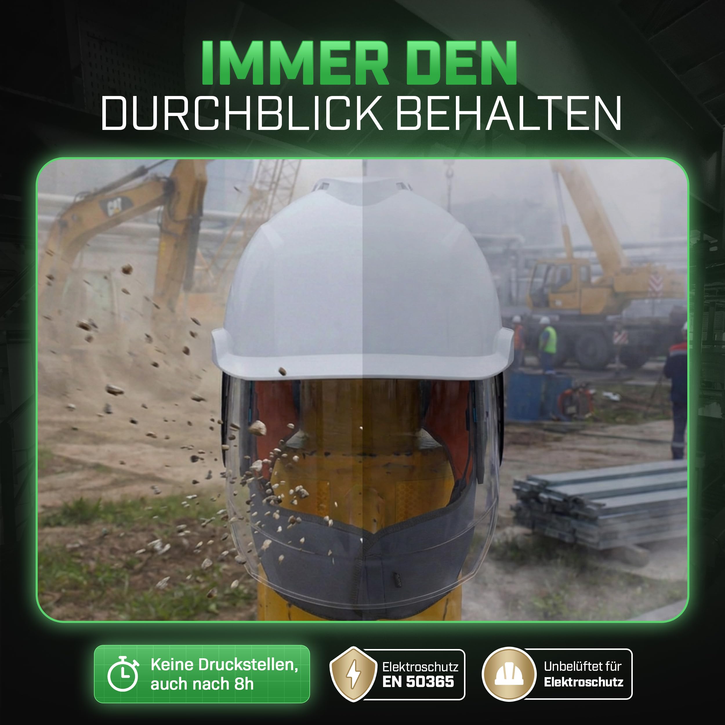MSA V-Gard 950 Elektriker-Set - unbelüfteter Schutzhelm mit Störlichtbogen-Visier (Klasse 2) - Helm mit Hals- und Ohrklappen