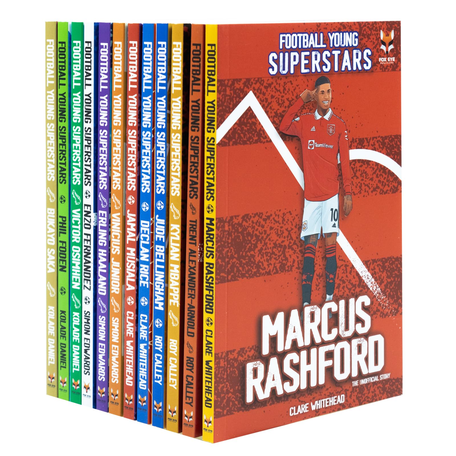 Football Young Superstars 12 Books Box Set: (Jude Bellingham, Marcus Rashford, Phil Foden, Bukayo Saka, Kylian Mbappe, Erling Haaland)