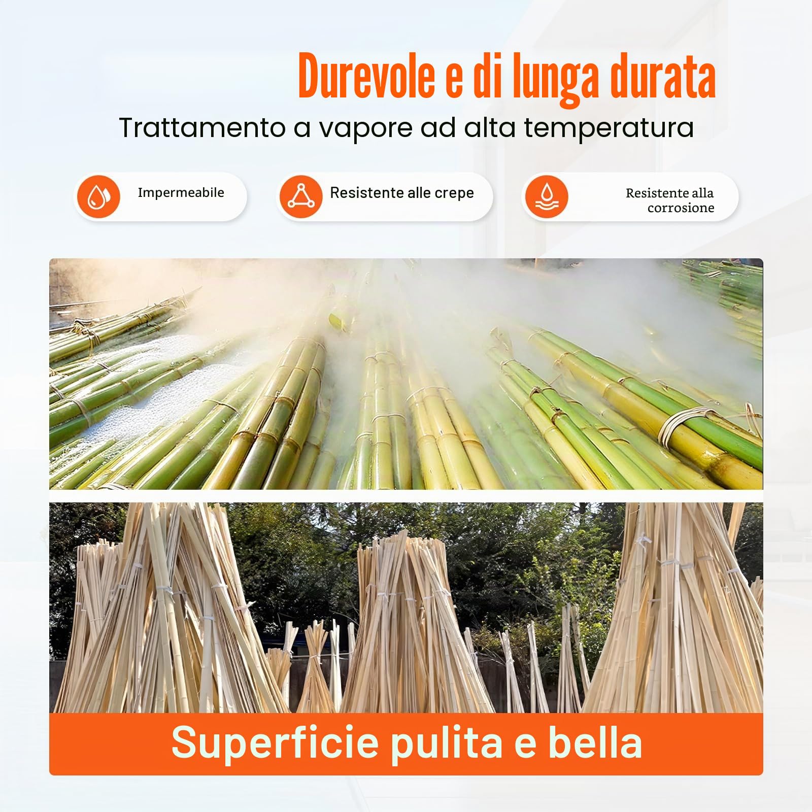 VEVOR Recinzione per privacy in bambù, Recinzione per privacy in bambù, Altezza 1,83m lunghezza 4,83m, Pannello decorativo per la privacy in bambù per giardino, cortile, balcone, lato piscina