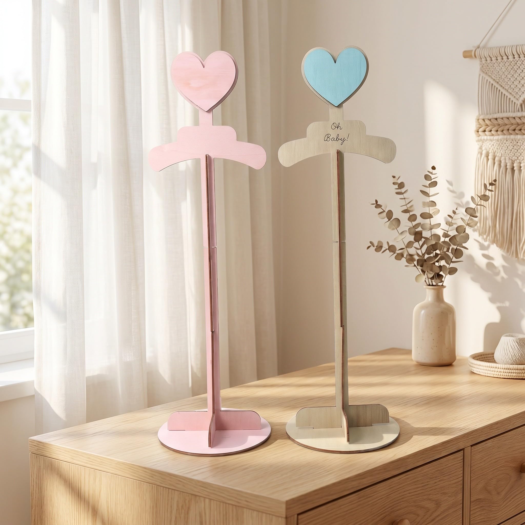 ibasenice 2er-Set Babykleiderbügel | Schulterständer für Kinder-T-Shirts (52–67 cm) | Handmontierter, tragbarer Kleiderständer für Bekleidungsgeschäfte