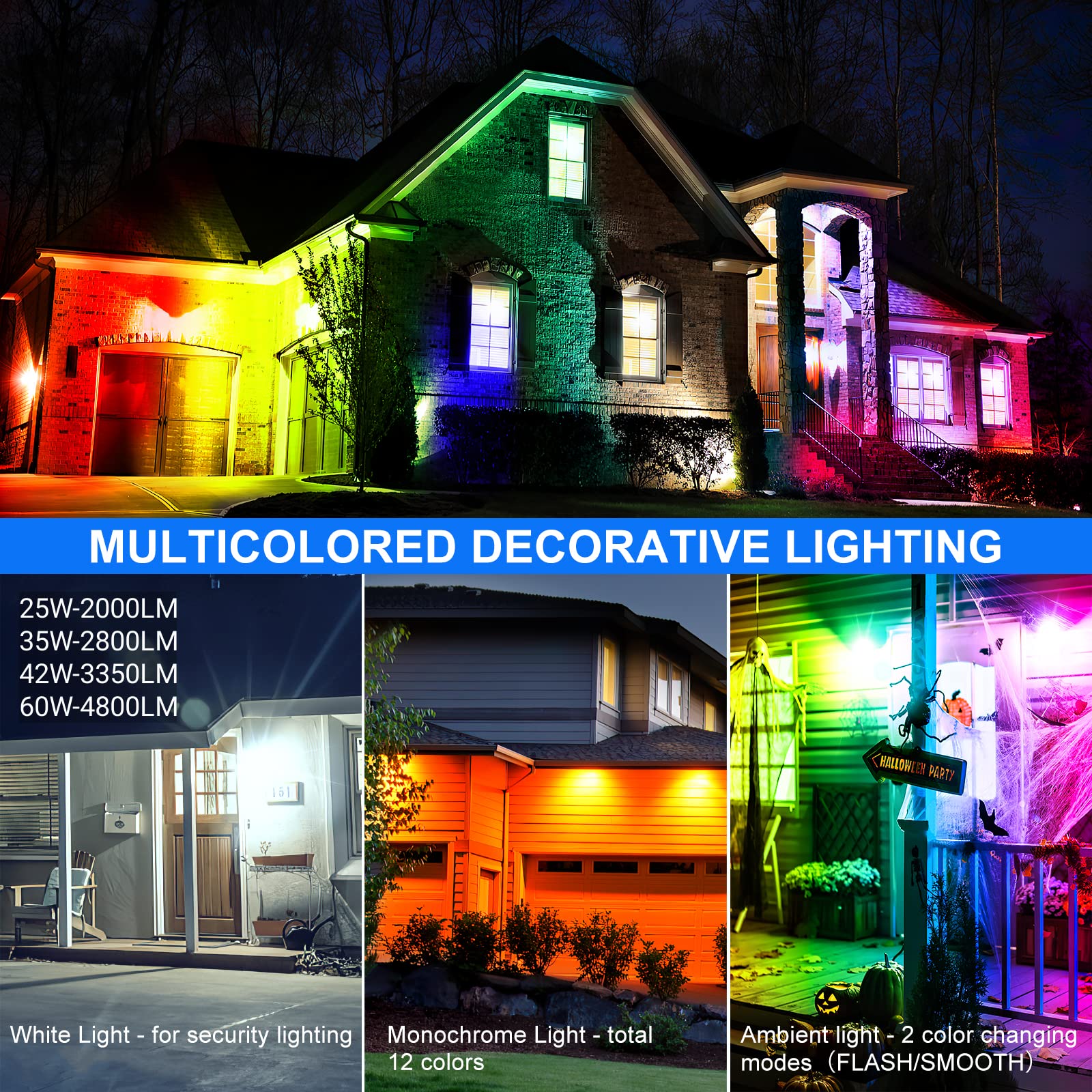 2 Faretti LED RGB Da Esterno 50W IP65 - Telecomando 16 Colori 4 Modalità, Per Feste, Giardino, Discoteca - Foto 6