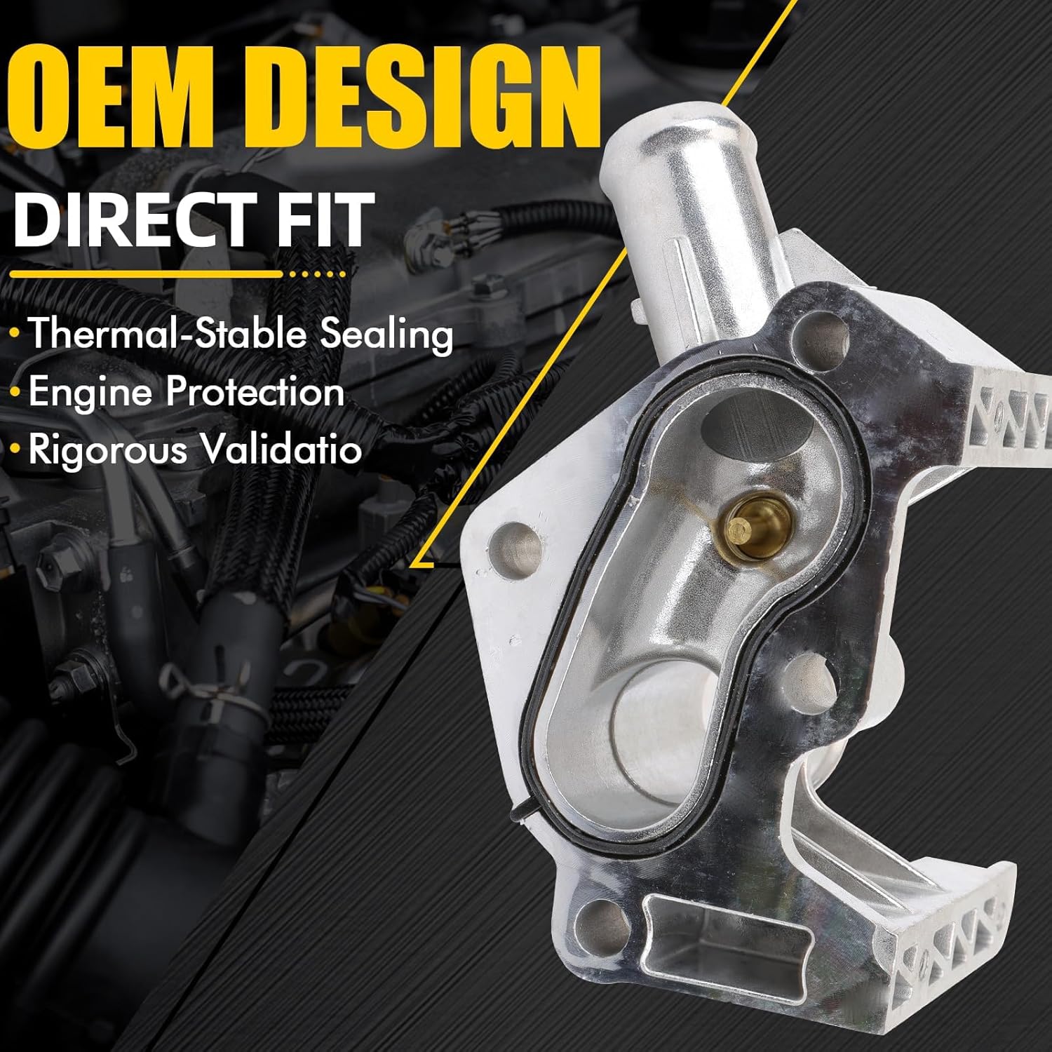 Upgrade Aluminum Engine Coolant Water Outlet Compatible with 2011 2012 2013 2014 2015 2016 2017 2018 2019 Ford Fiesta 1.6L Replace BE8Z-8K556-A