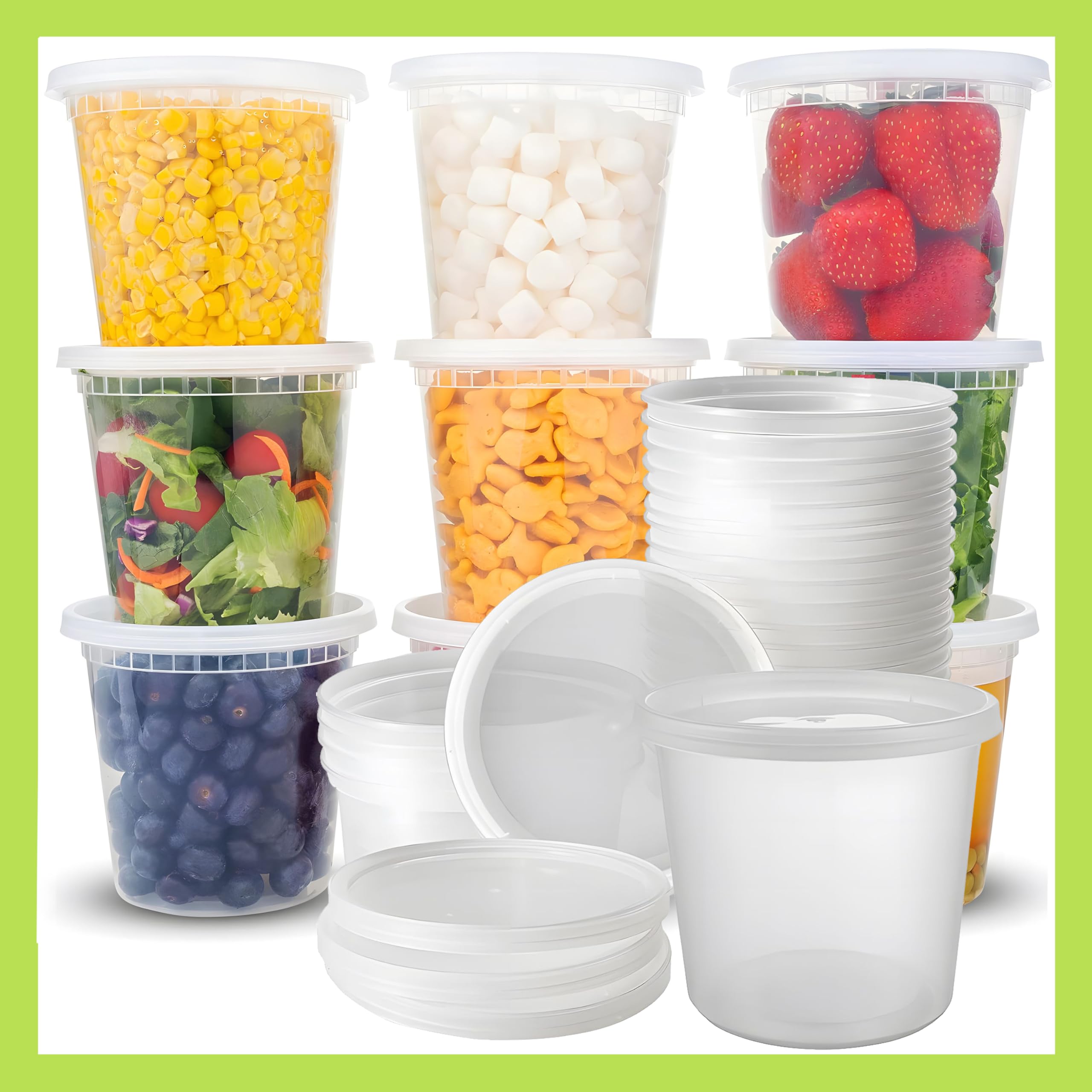 Ezalia Wiederverwendbare Lebensmittelbehälter 680 Ml, 15 Stück, BPA-frei, Auslaufsicher, Mikrowellen- & Spülmaschinenfest