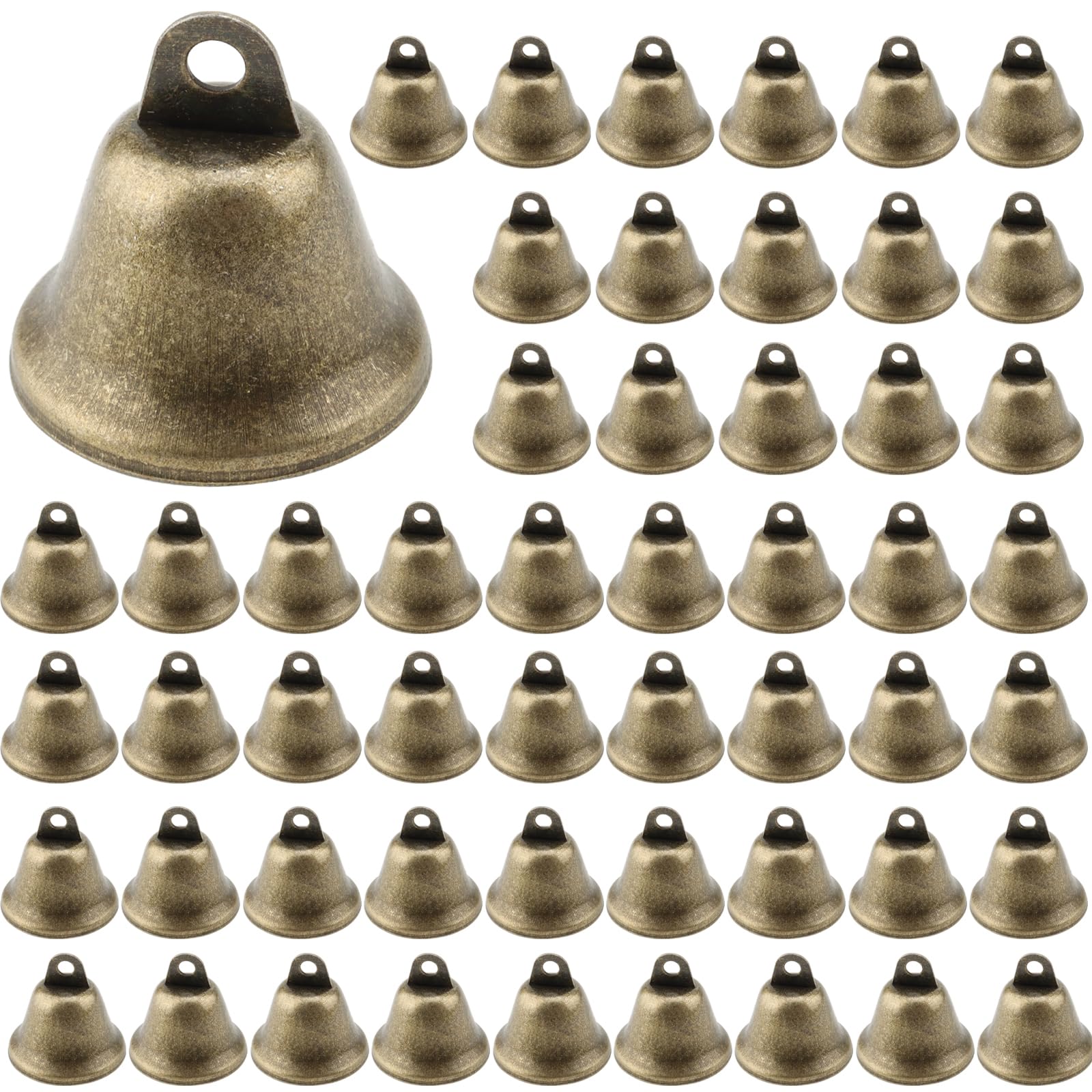 120Pz Campanelli Bronzo, 38mm Piccoli Campanelli Artigianali, Mini Campanellino Appendibile per Artigianato, Decorazioni, Albero di Natale