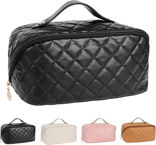 Ineowelly Abre una bolsa de cosméticos plana, Negro -