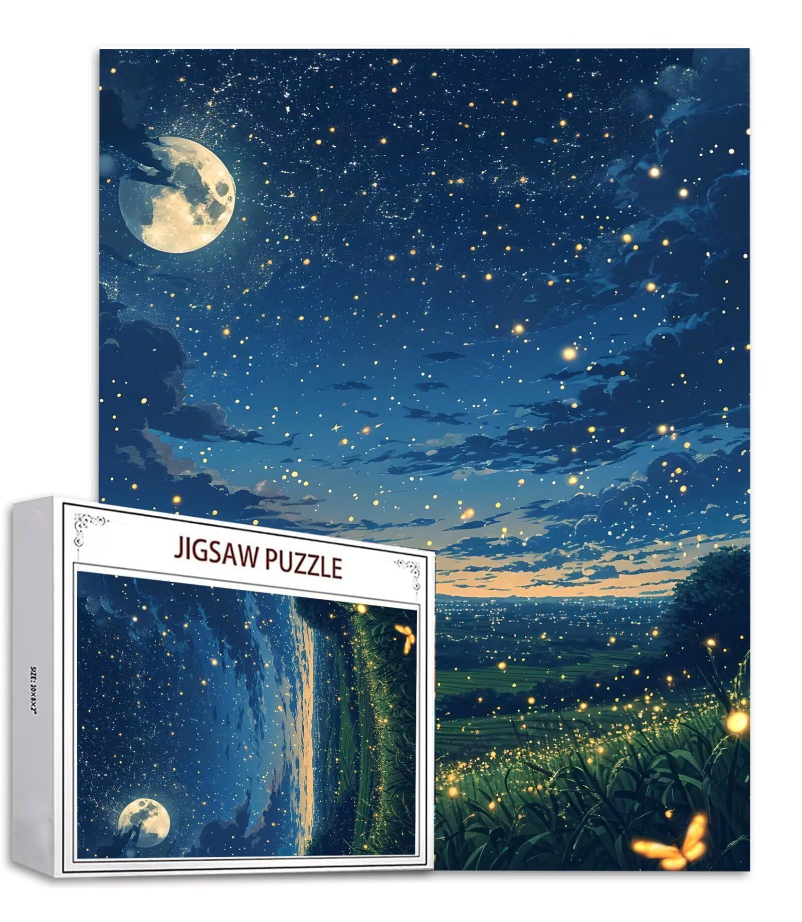 Puzzle 2000 Teile Mond Puzzle Erwachsene, Holzpuzzle Erwachsene Puzzelmatten, Mehrfarbig Holzpuzzle, Klassische Puzzles Wiese Wooden Jigsaw, Geschicklichkeitsspiel für die Ganze Familie, Dekor S-974