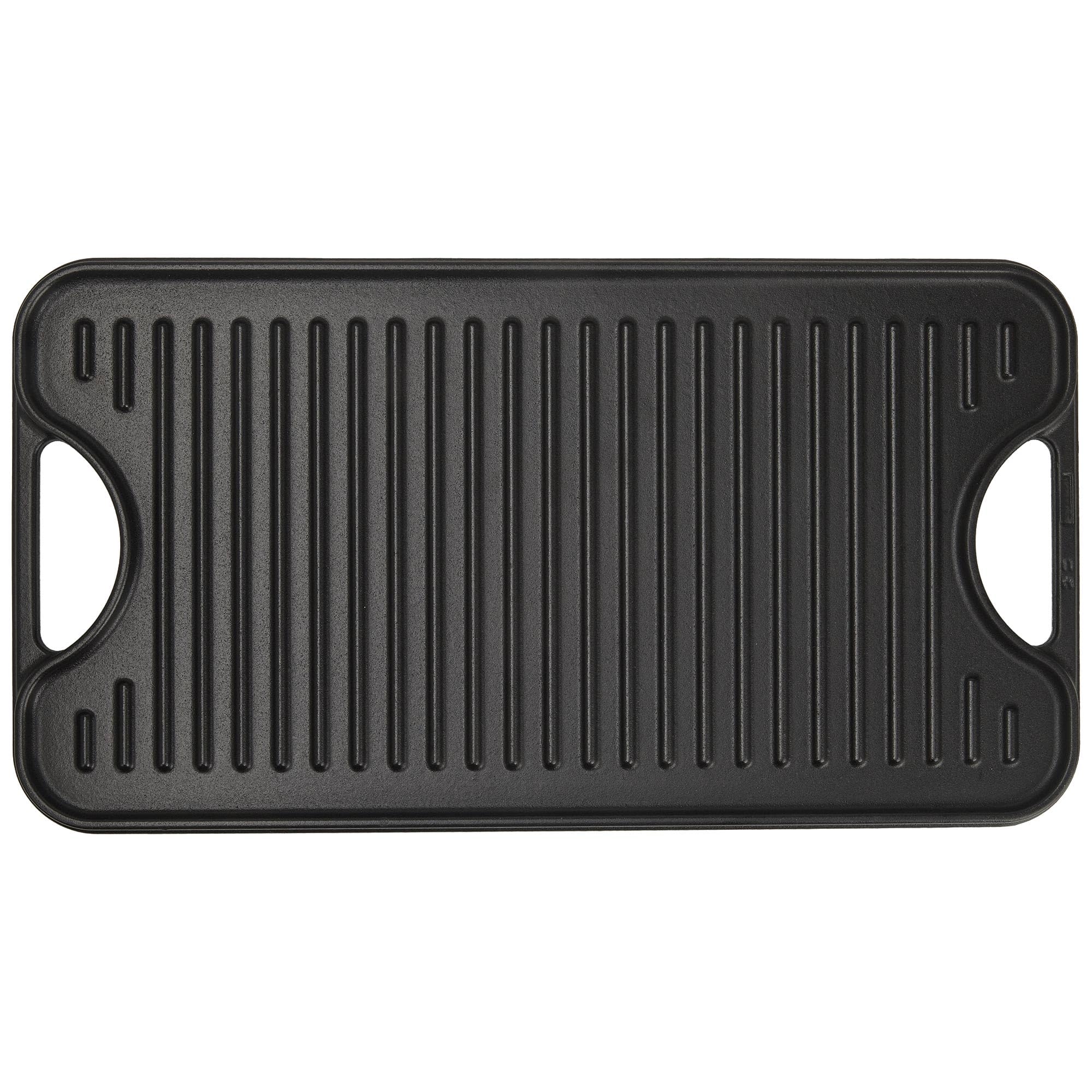 VICTORIA Bistecchiera Ghisa Smaltata, Piastra per Grigliare Reversibile 47 X 25 cm per Fuoco, Barbecue, Forno, Vetroceramica, Gas, Priva di Sostanze Tossiche e senza PTFE