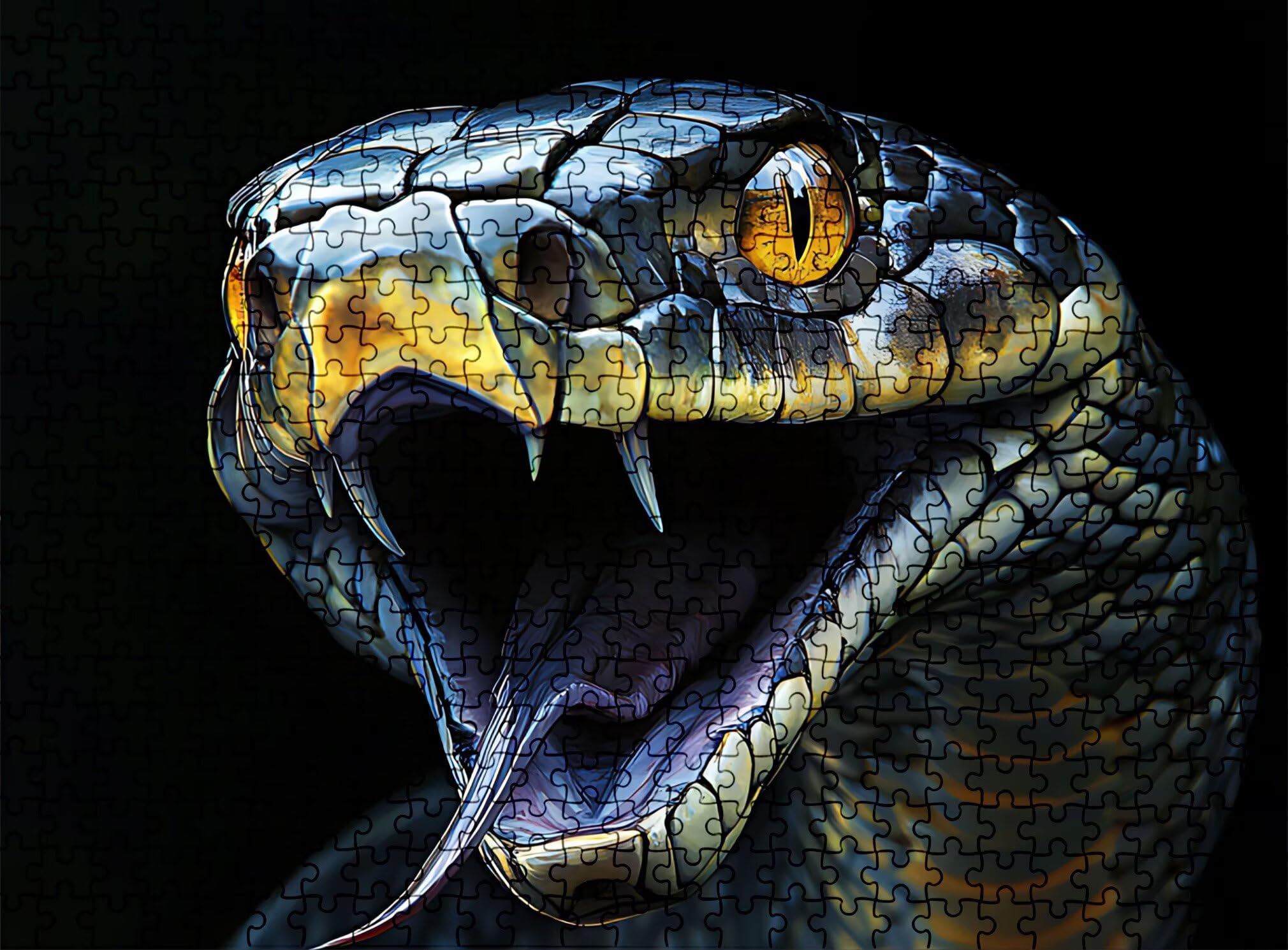 Puzzle 2000 Teile, Holzpuzzle Erwachsene - Impossible Puzzle 99.5 x 70.5 cm niffliges Denkspiel & Denksport für Frauen & Männer, Familienspiel, Home Dekor, Geschenk für Frauen Schlange Tier-2 w0-804