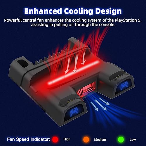 Miniatura 2 de NexiGo PS5 Accessories Vertical Stand with Headset Holder and AC Adapter, for PS5 Disc & Digital Editions Dual Controllers Charger, 3 Levels